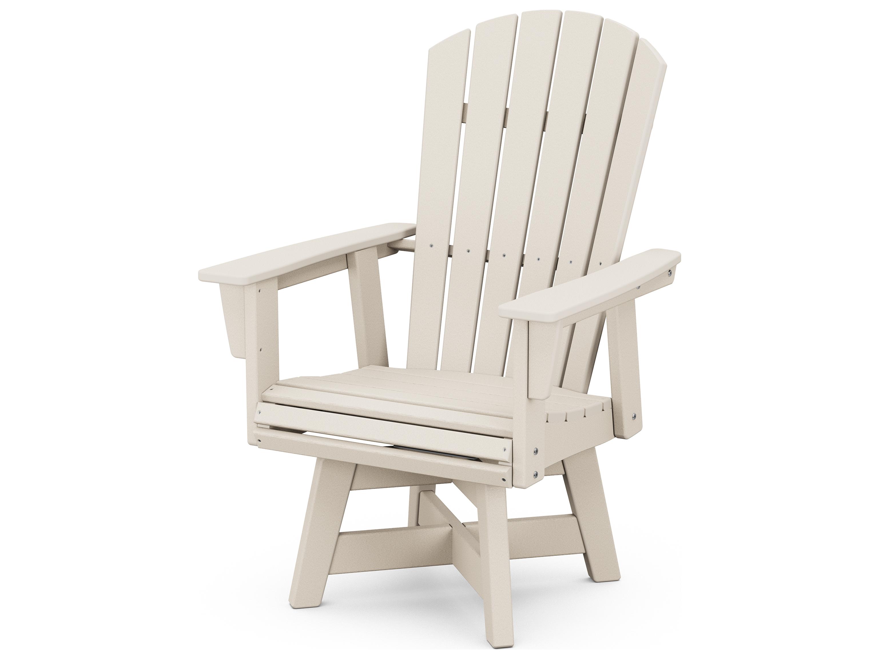 POLYWOOD® Nautical Recycled Plastic Curveback Swivel Outdoor Patio Dining Arm Chair
