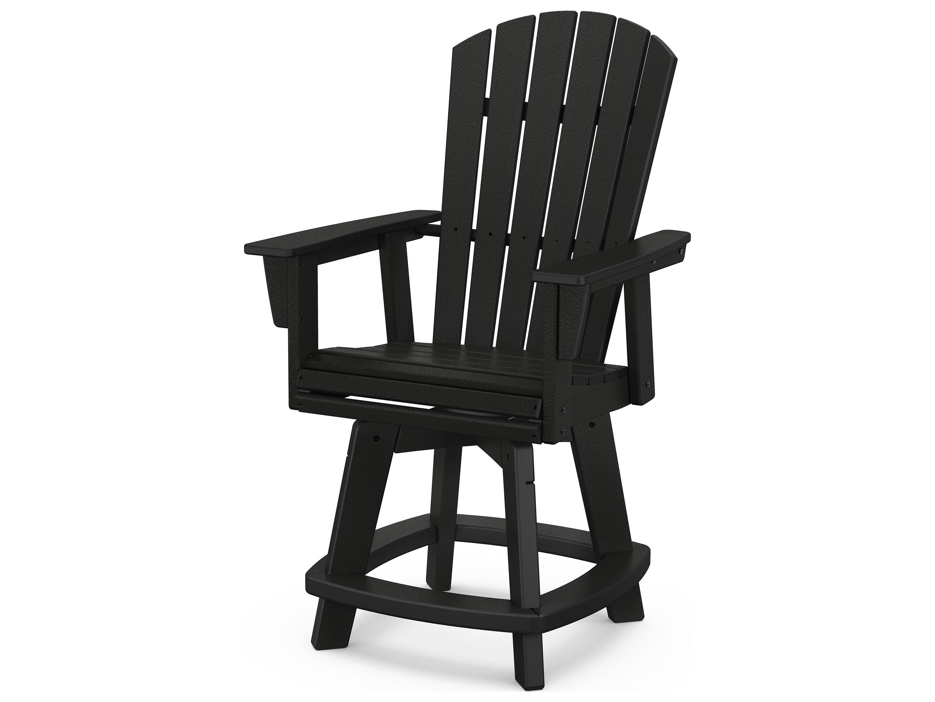 POLYWOOD® Nautical Recycled Plastic Adirondack Swivel Patio Counter Chair