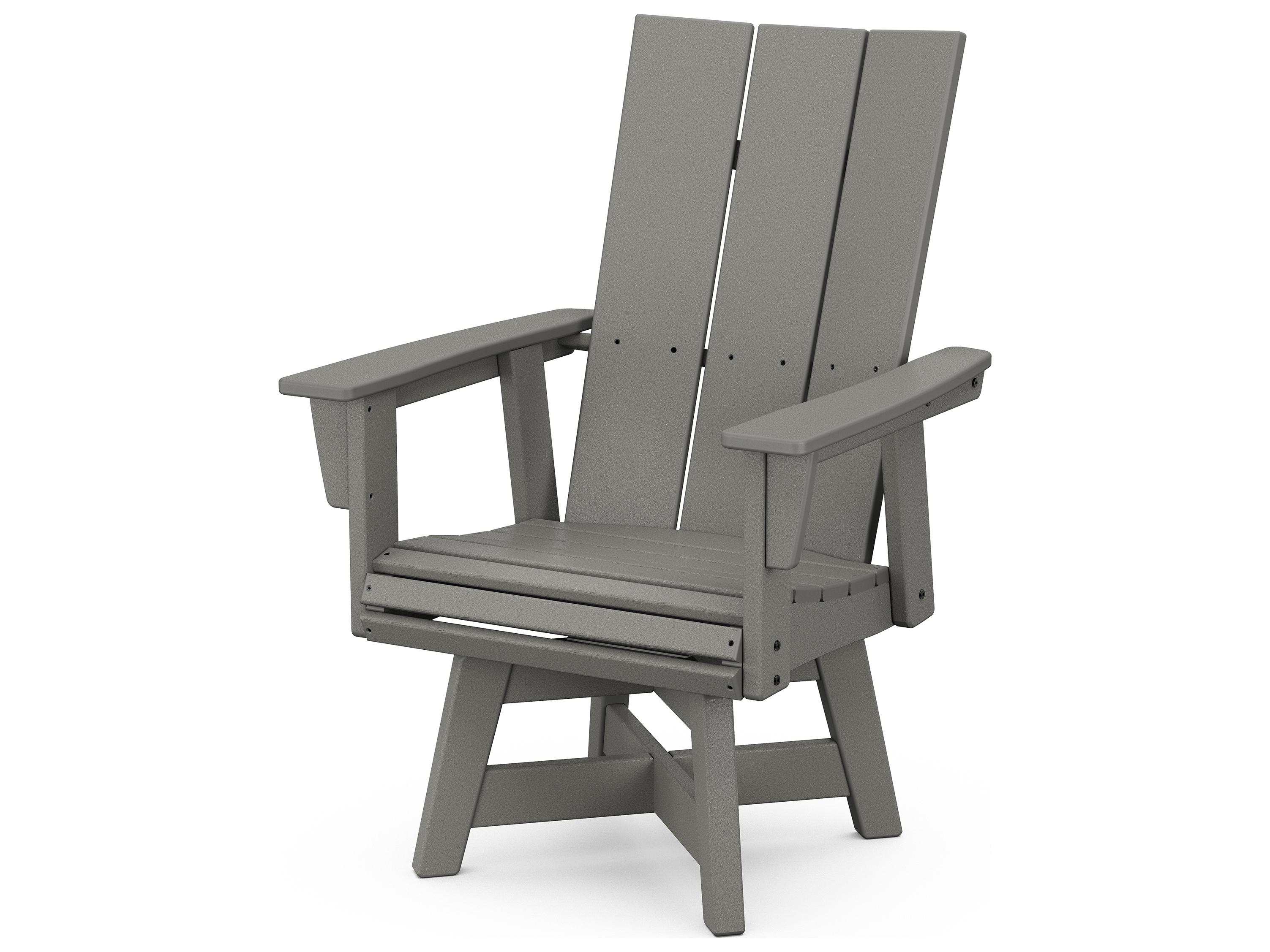 POLYWOOD® Modern Recycled Plastic Curveback Adirondack Swivel Patio Dining Arm Chair