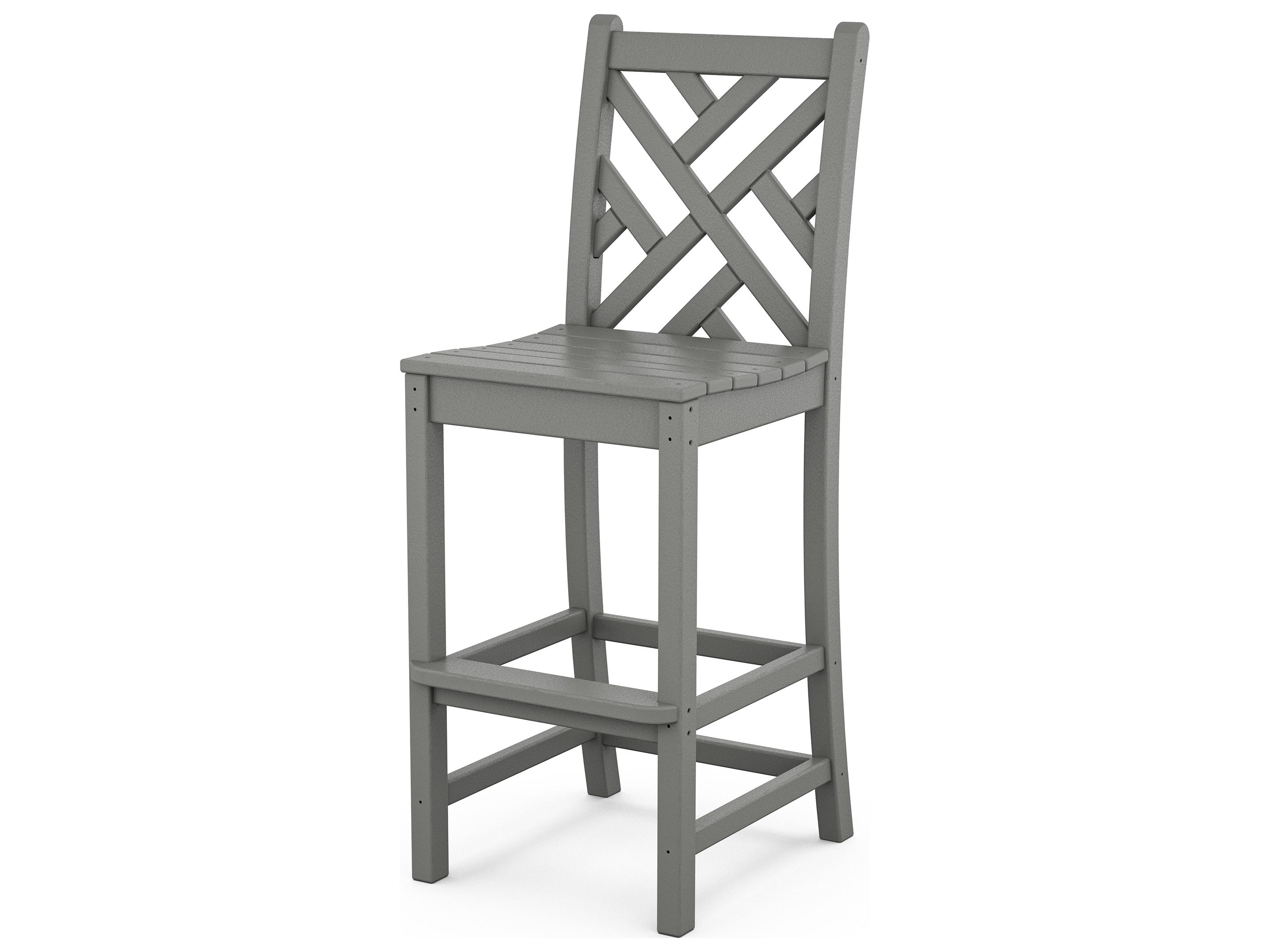 POLYWOOD® Chippendale Recycled Plastic Side Outdoor Patio Bar Stool