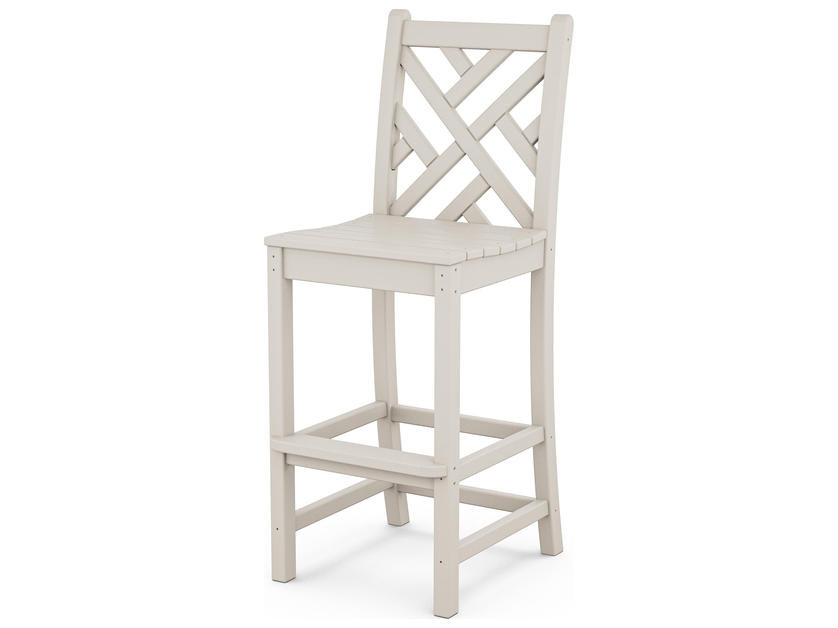 POLYWOOD® Chippendale Recycled Plastic Side Outdoor Patio Bar Stool