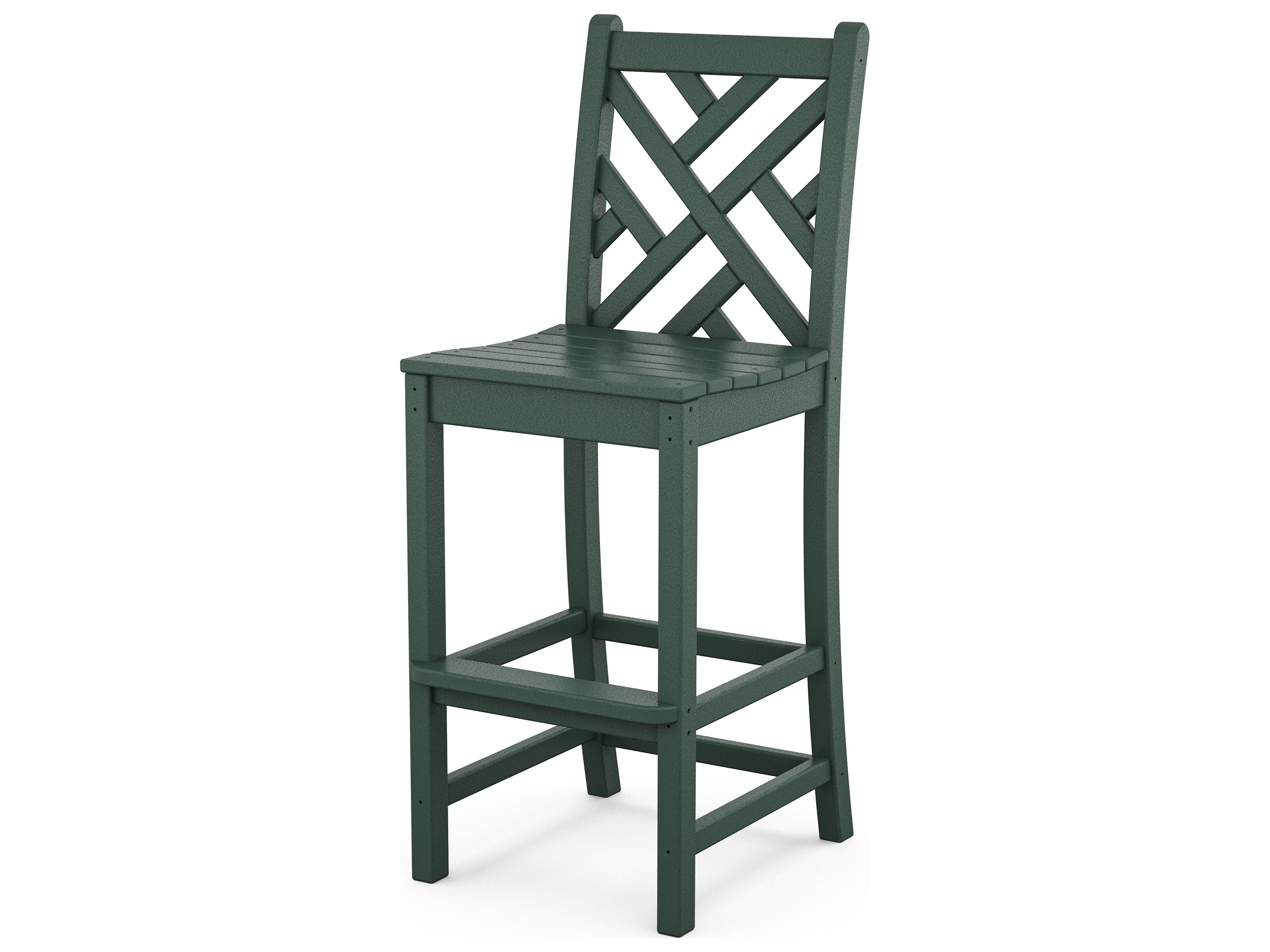 POLYWOOD® Chippendale Recycled Plastic Side Outdoor Patio Bar Stool