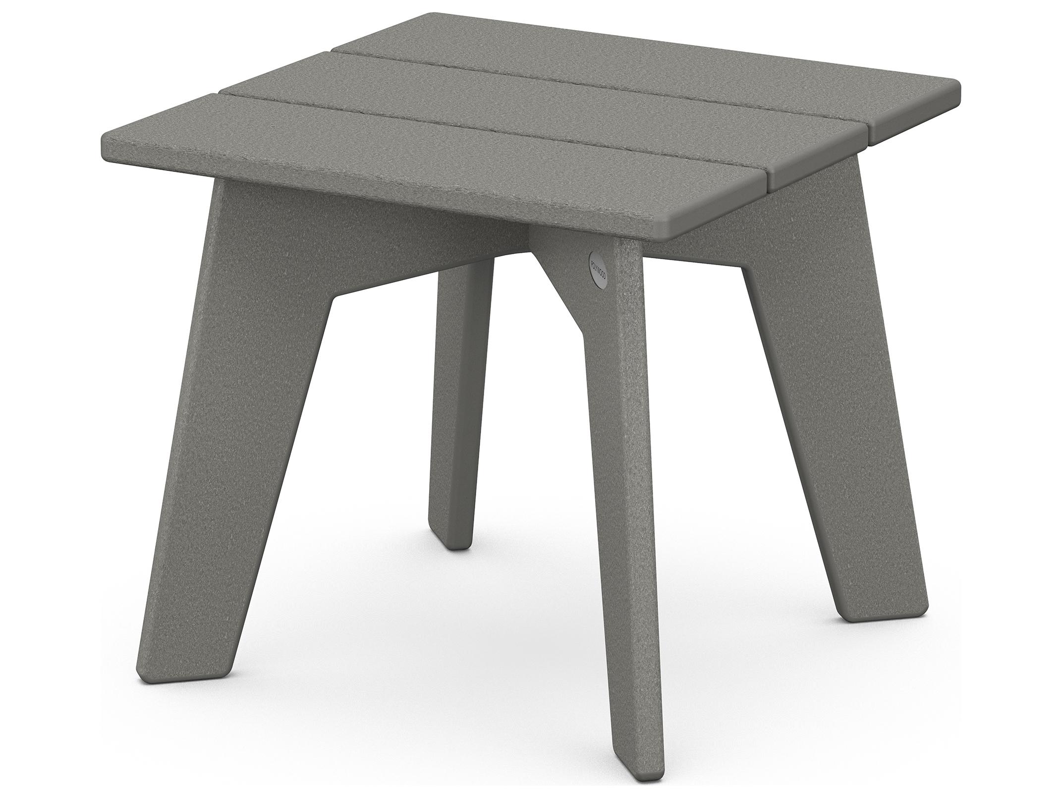 POLYWOOD® Riviera Modern Recycled Plastic Square Outdoor Side Table