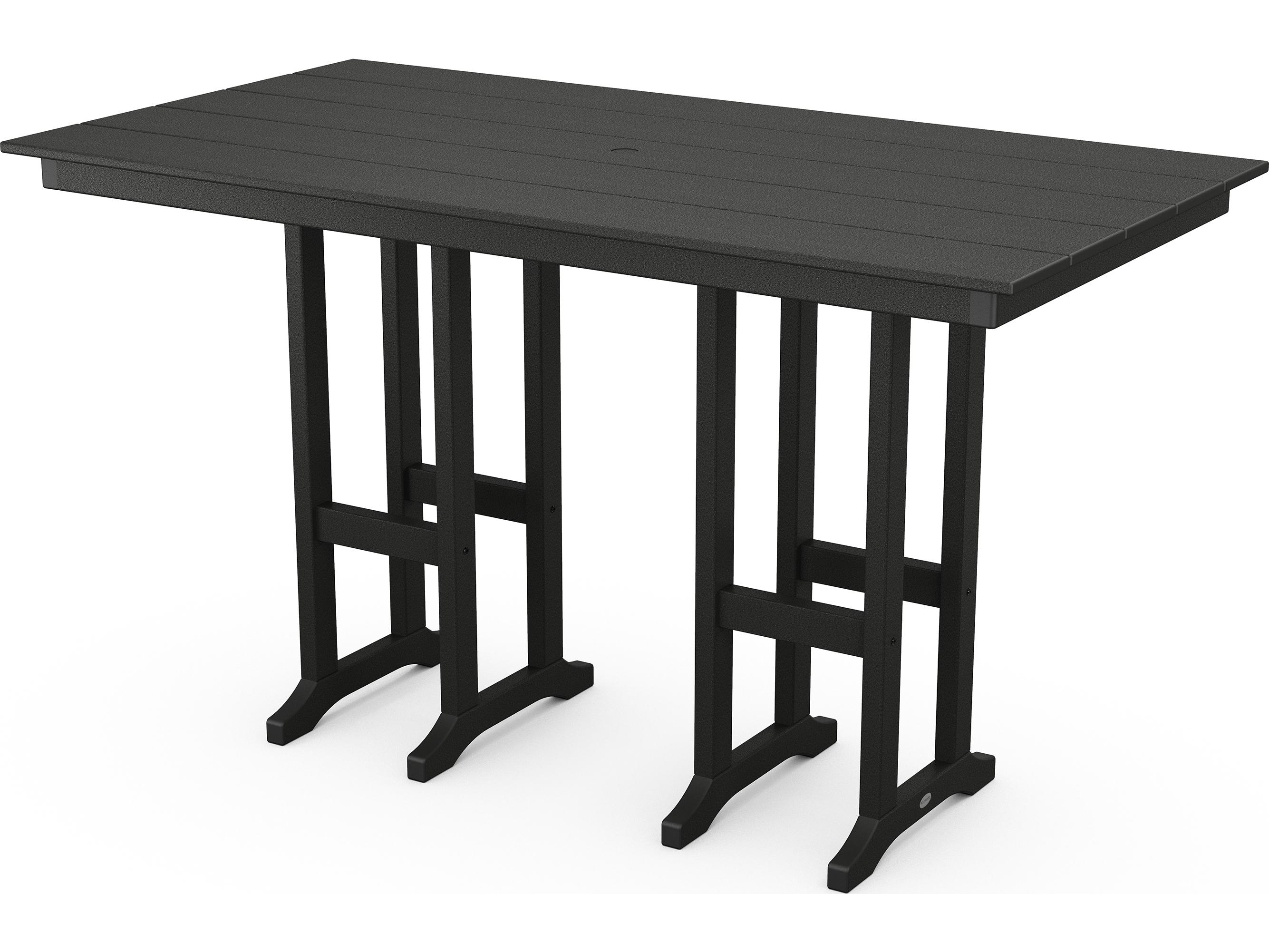 POLYWOOD® Farmhouse Recycled Plastic Rectangular Outdoor Bar Table