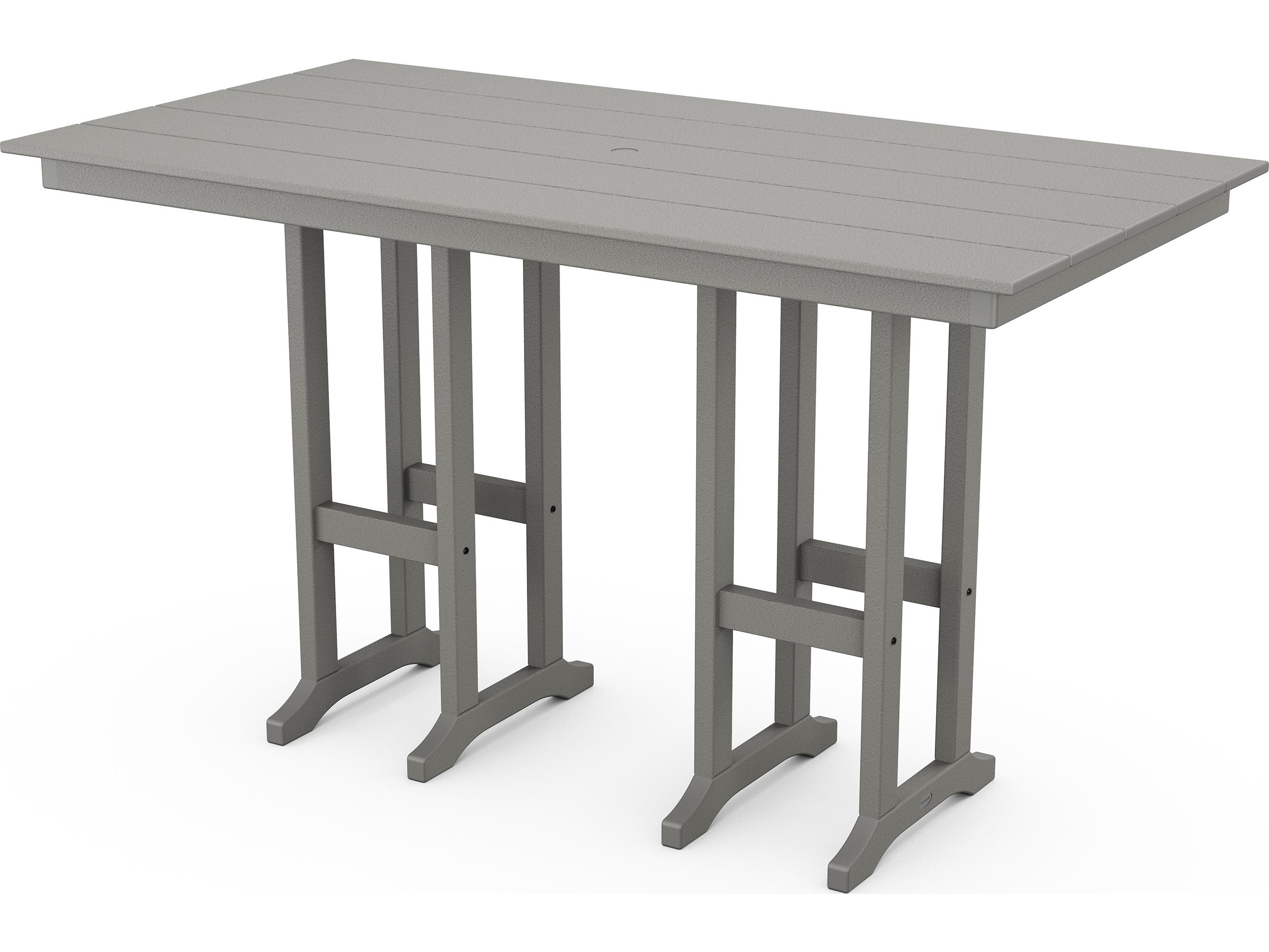 POLYWOOD® Farmhouse Recycled Plastic Rectangular Outdoor Bar Table