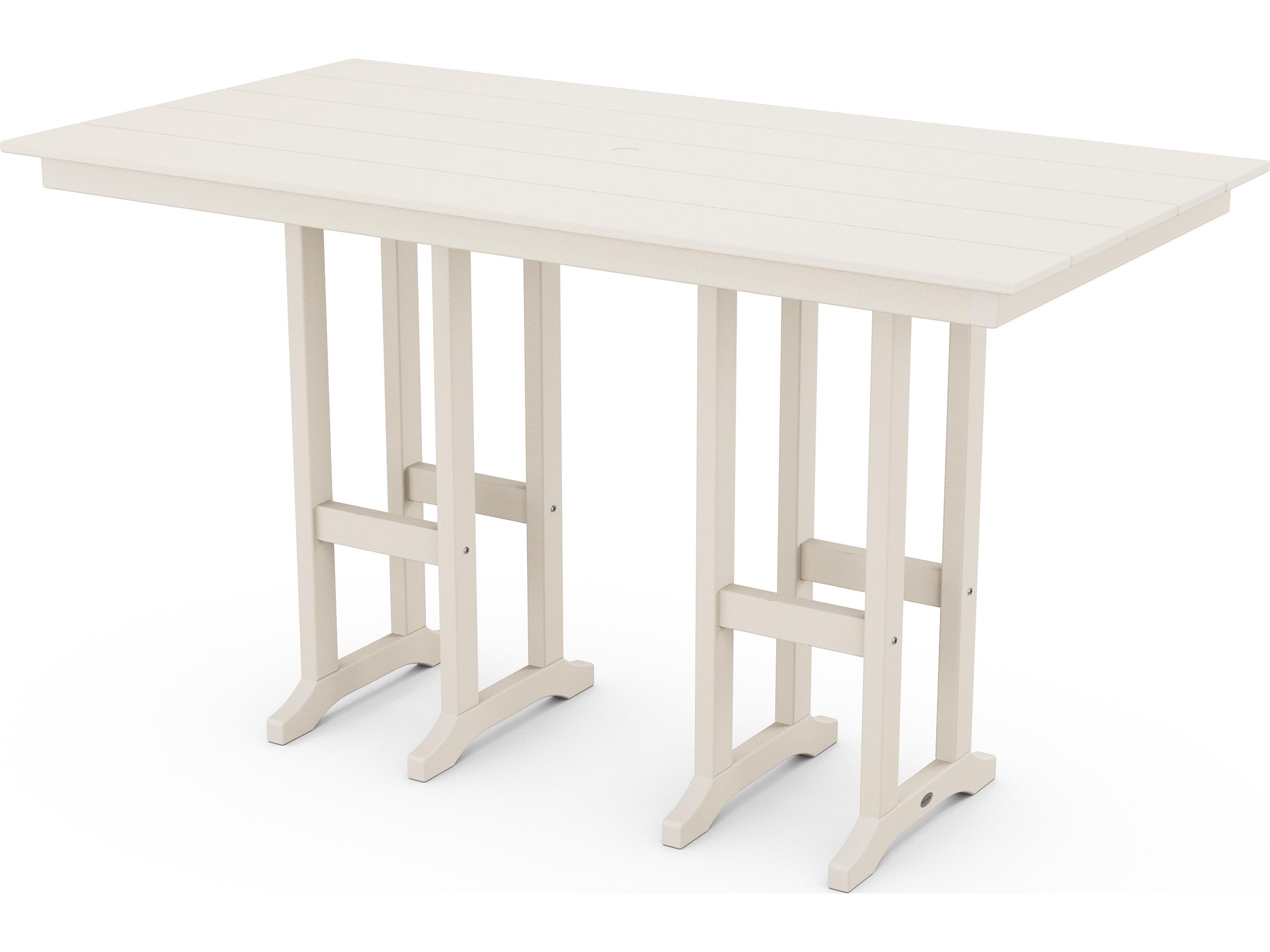 POLYWOOD® Farmhouse Recycled Plastic Rectangular Outdoor Bar Table