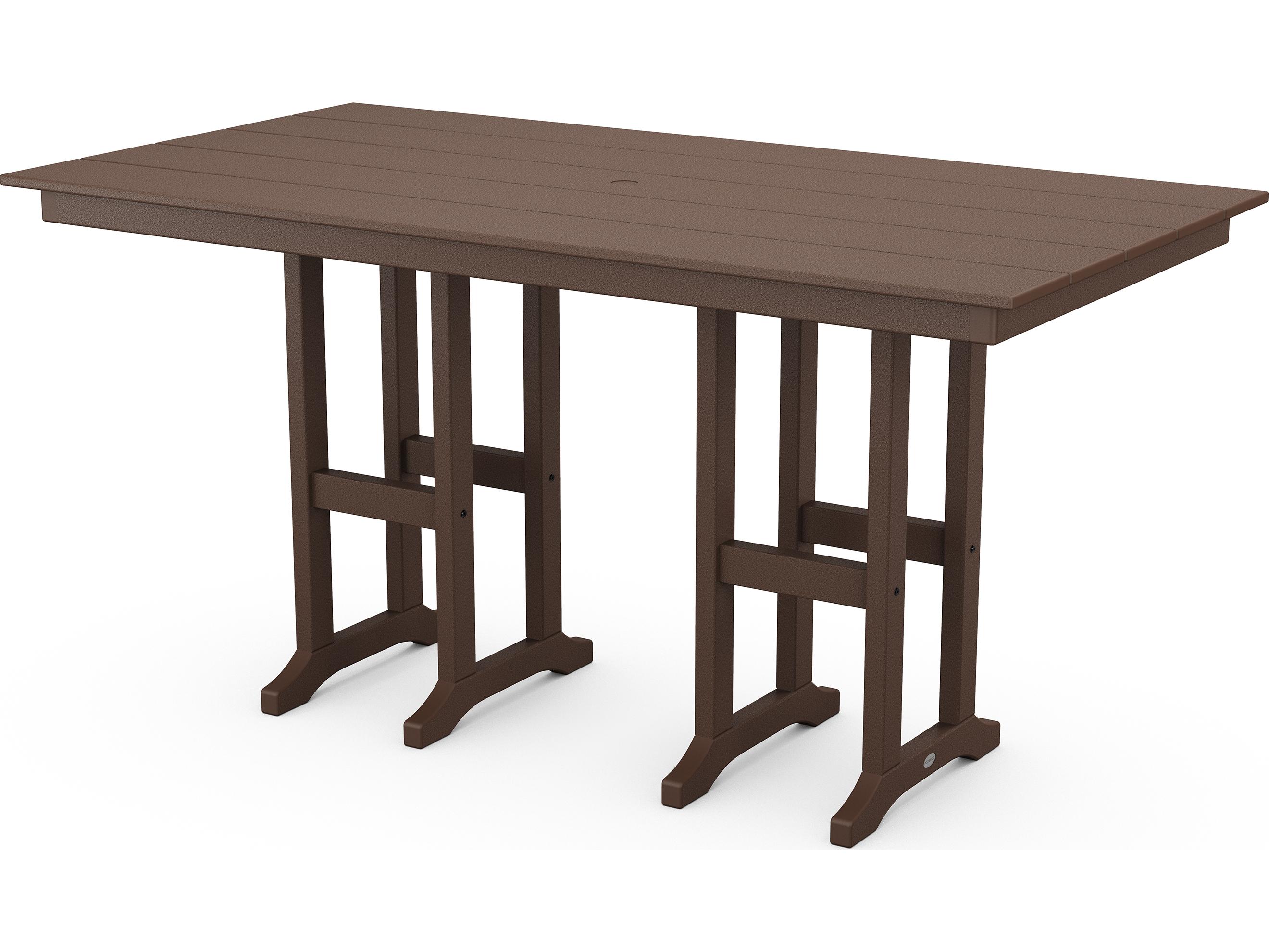 POLYWOOD® Farmhouse Recycled Plastic Rectangular Patio Counter Table