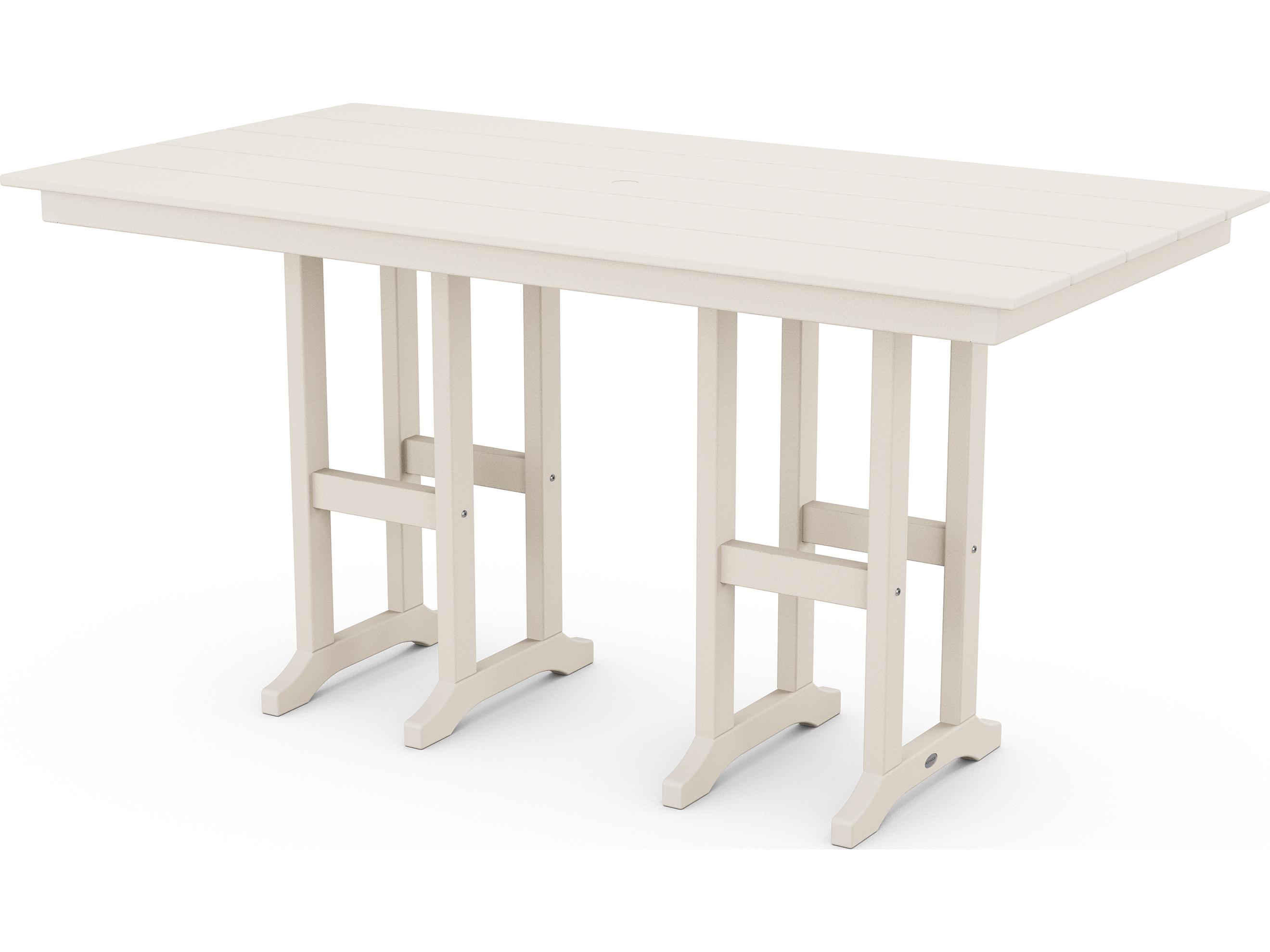 POLYWOOD® Farmhouse Recycled Plastic Rectangular Patio Counter Table