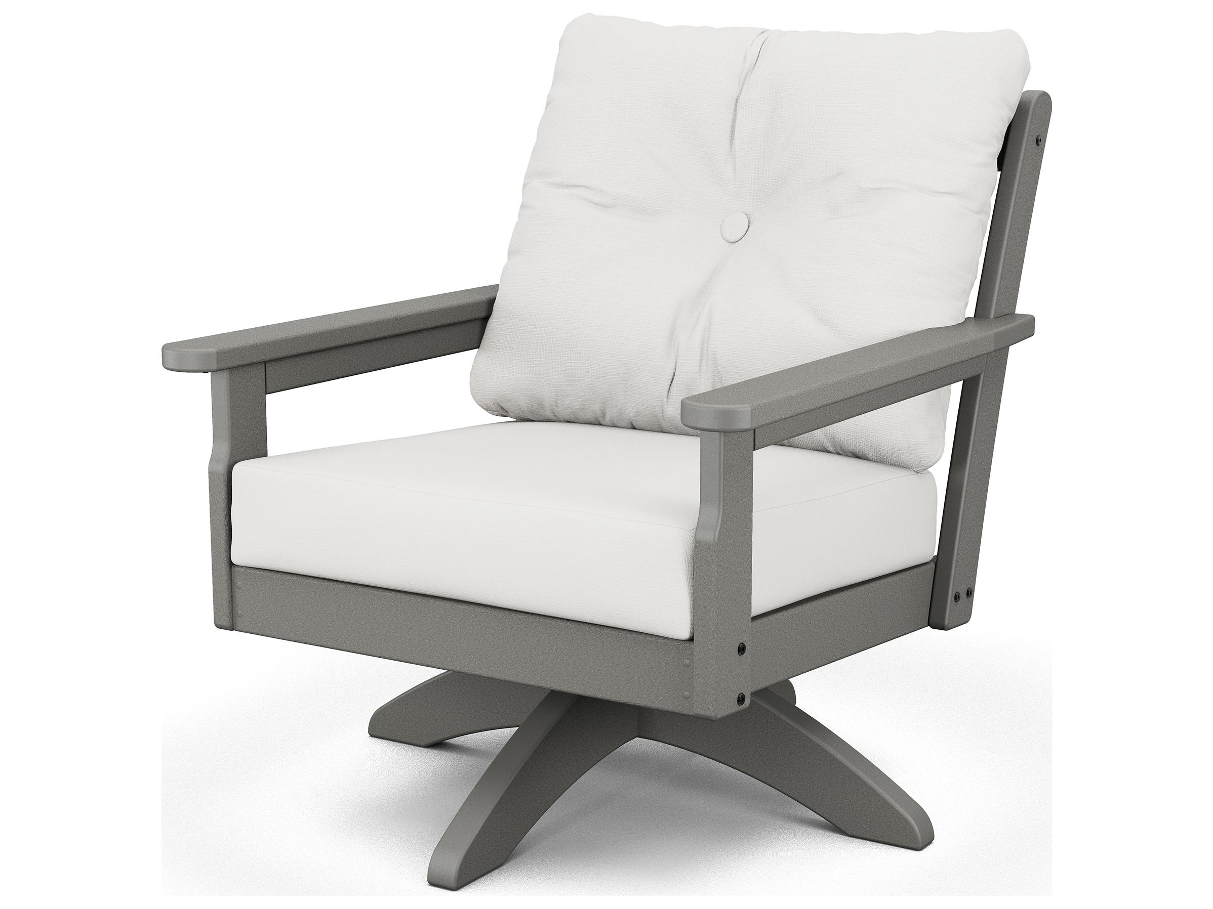 POLYWOOD® Vineyard Deep Seating Recycled Plastic Swivel Outdoor Patio Lounge Chair