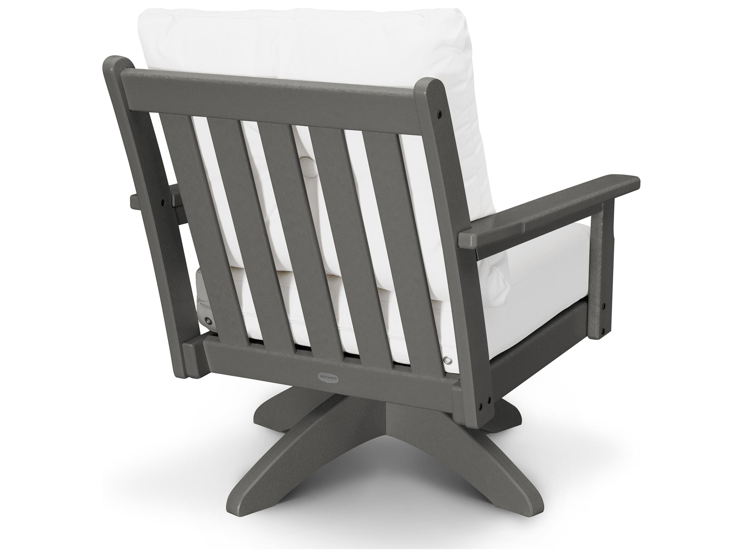 POLYWOOD® Vineyard Deep Seating Recycled Plastic Swivel Outdoor Patio Lounge Chair