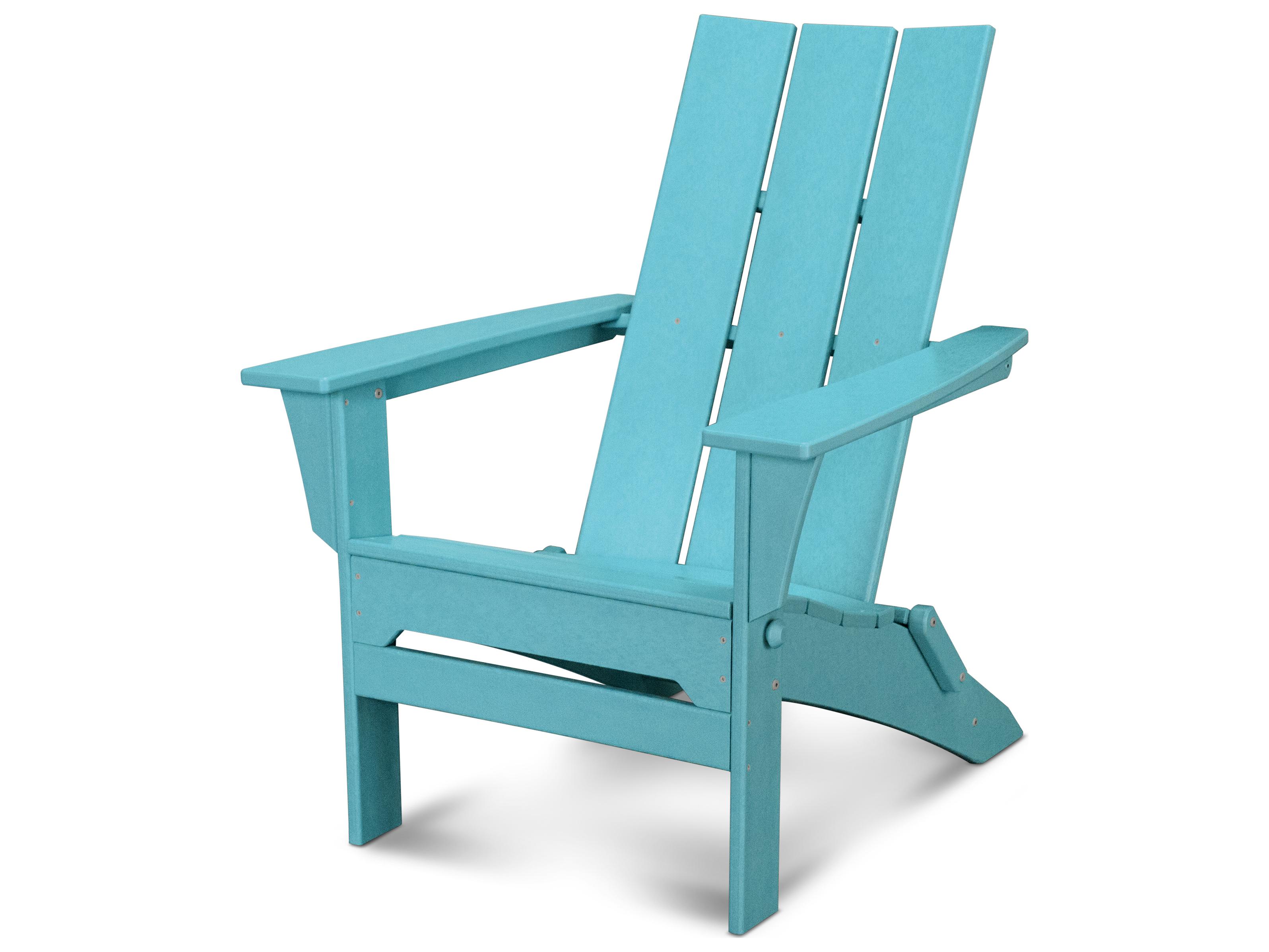 POLYWOOD® Modern Recycled Plastic Folding Patio Adirondack Chair