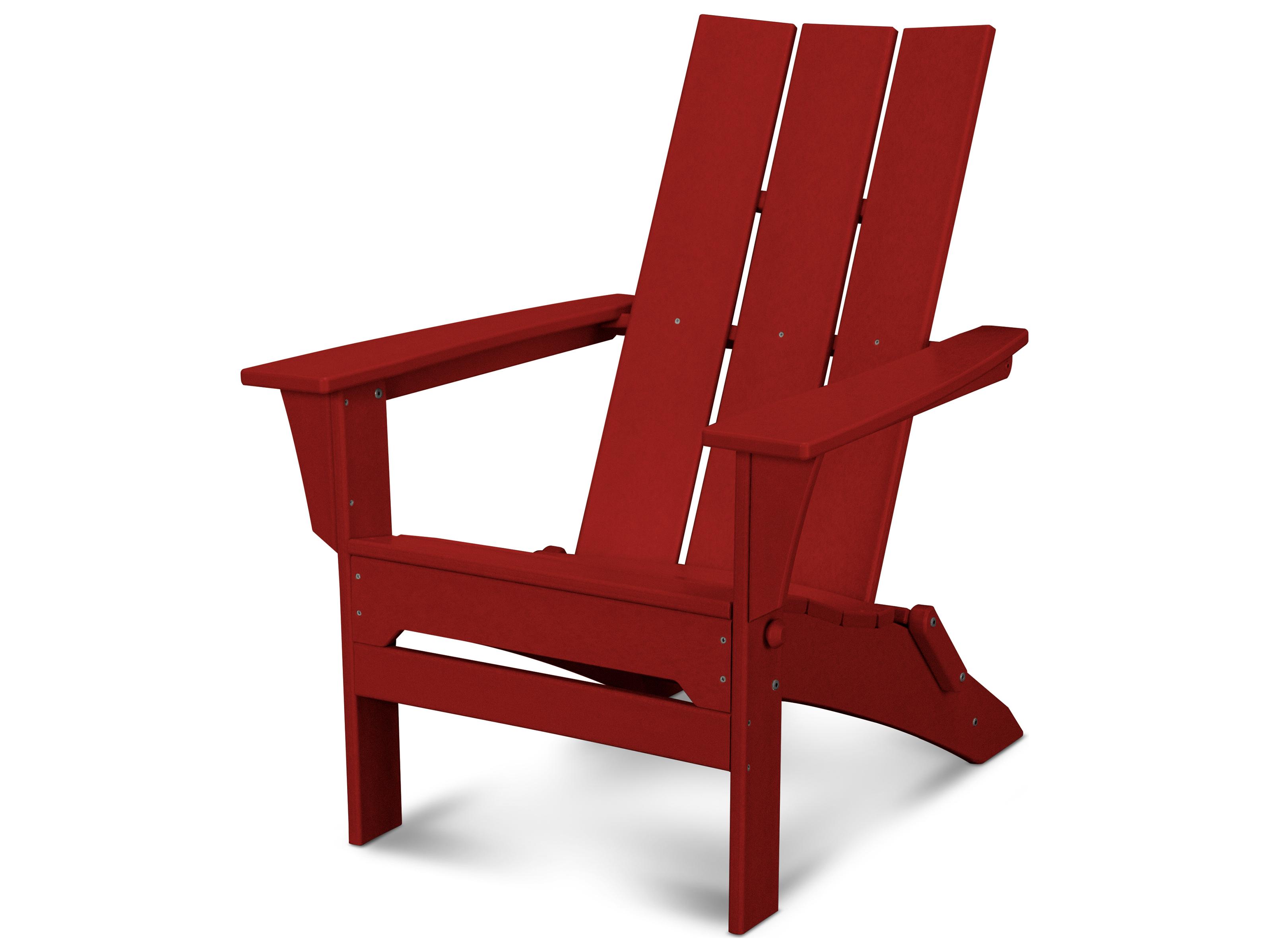 POLYWOOD® Modern Recycled Plastic Folding Patio Adirondack Chair
