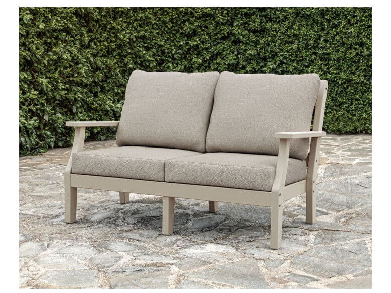POLYWOOD® Martha Stewart by POLYWOOD® Chinoiserie Deep Seating Outdoor Patio Loveseat