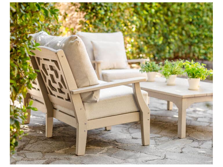 POLYWOOD® Martha Stewart by POLYWOOD® Chinoiserie Deep Seating Outdoor Patio Loveseat