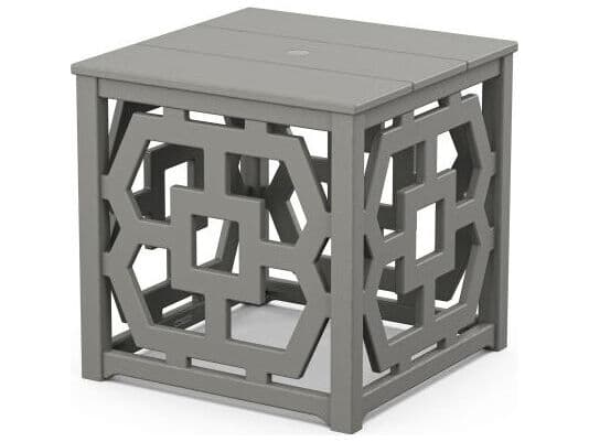 POLYWOOD® Martha Stewart Chinoiserie Umbrella Stand Accent Table