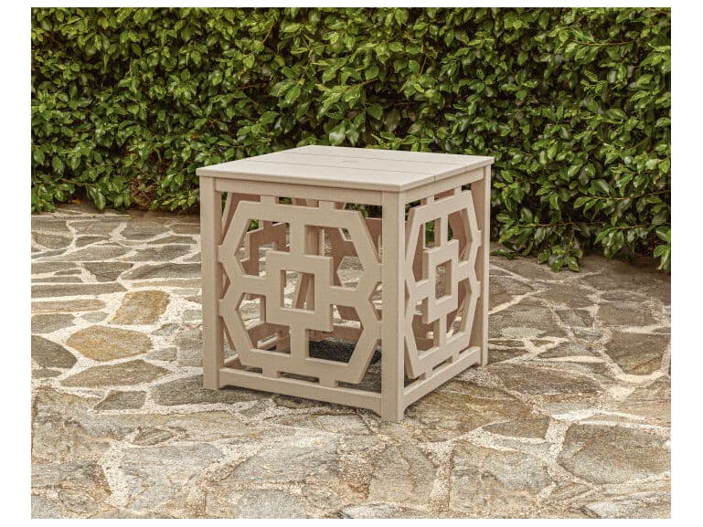 POLYWOOD® Martha Stewart Chinoiserie Umbrella Stand Accent Table