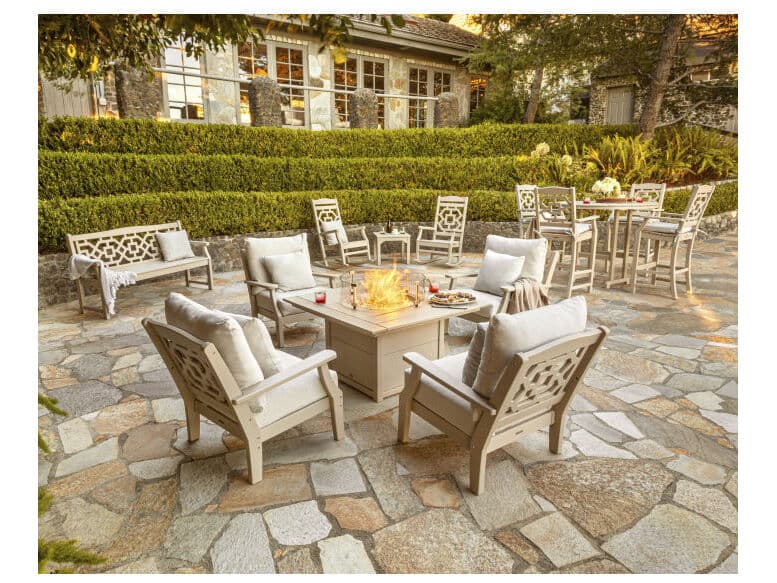 POLYWOOD® Martha Stewart Chinoiserie Outdoor Patio End Table