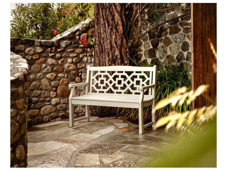 POLYWOOD® Martha Stewart by POLYWOOD® Chinoiserie 48” Garden Patio Bench