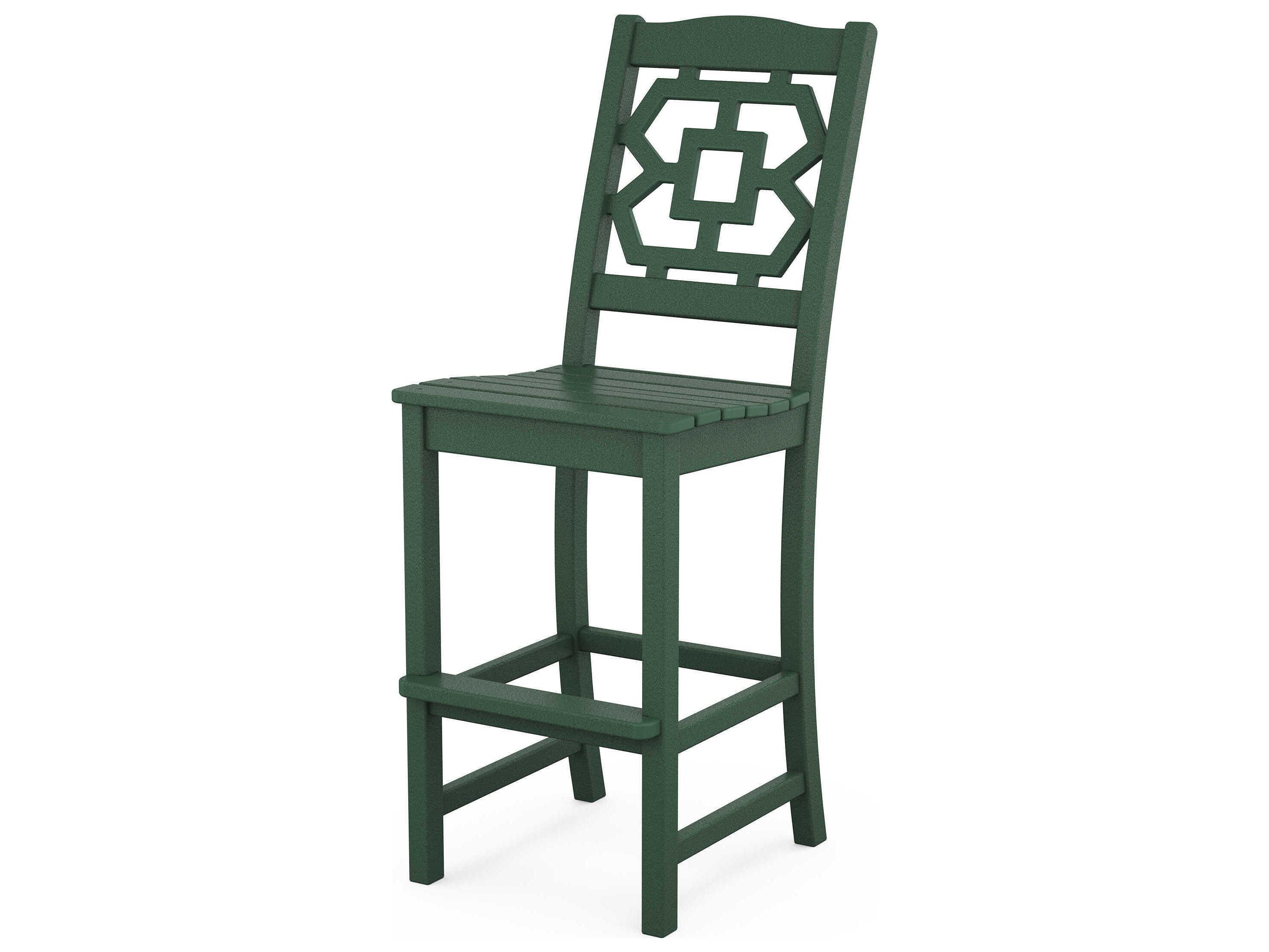 POLYWOOD® Martha Stewart by POLYWOOD® Chinoiserie Patio Bar Side Chair