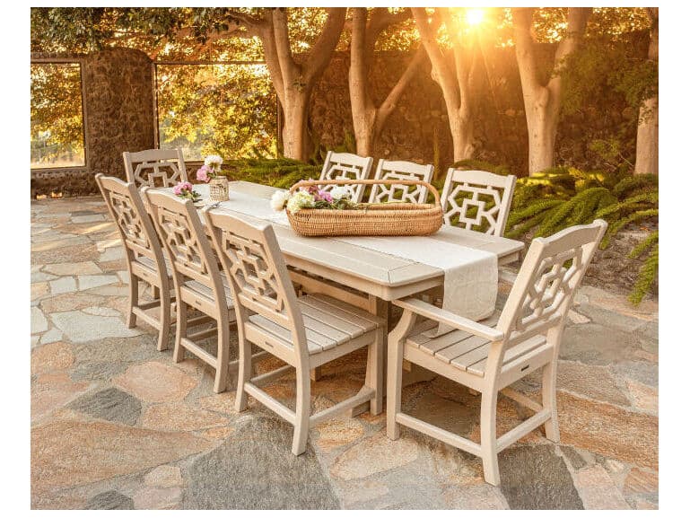 POLYWOOD® Martha Stewart by POLYWOOD® Chinoiserie Outdoor Patio Dining Arm Chair