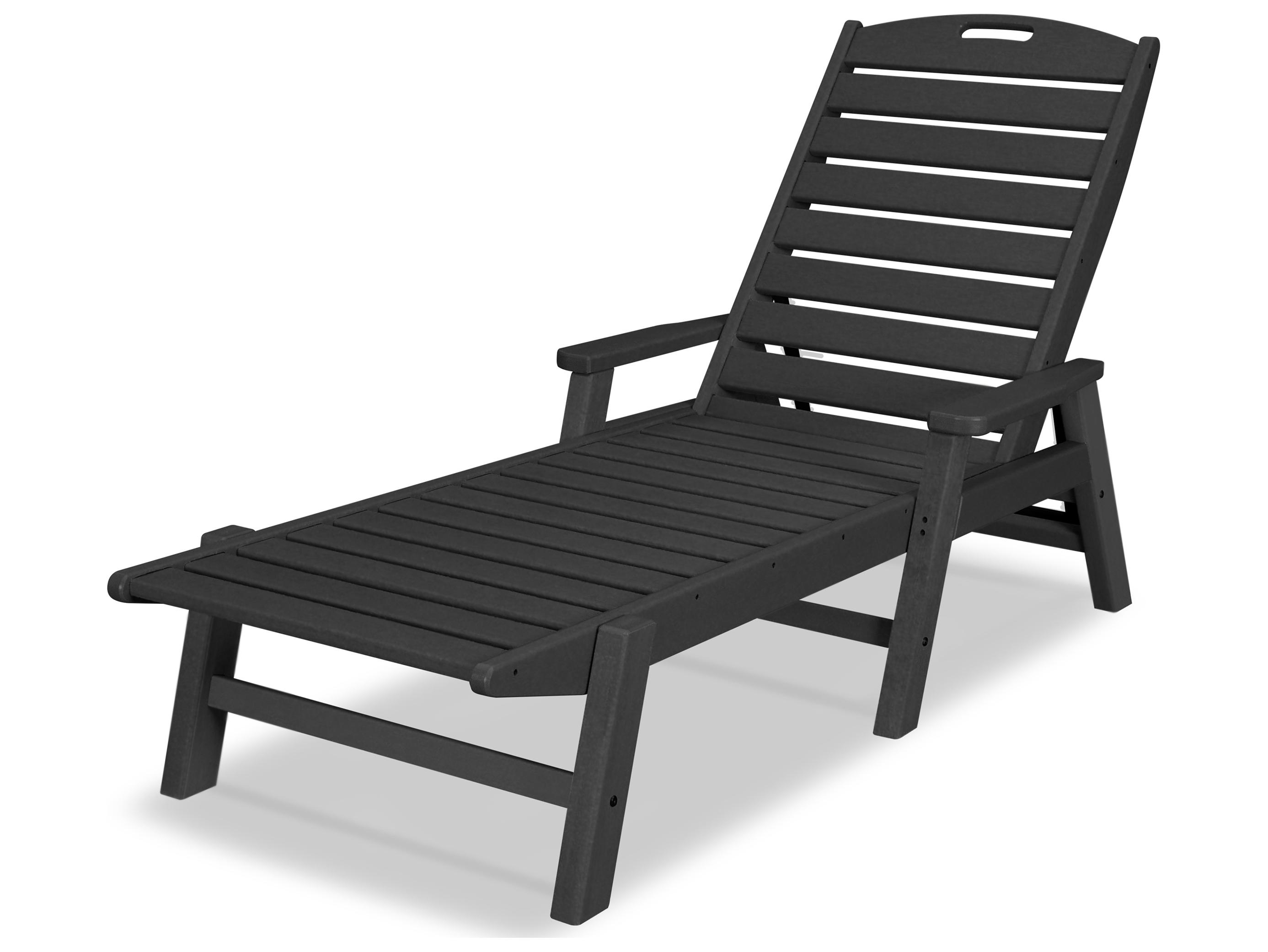 POLYWOOD® Nautical Recycled Plastic Stackable Outdoor Chaise Lounge