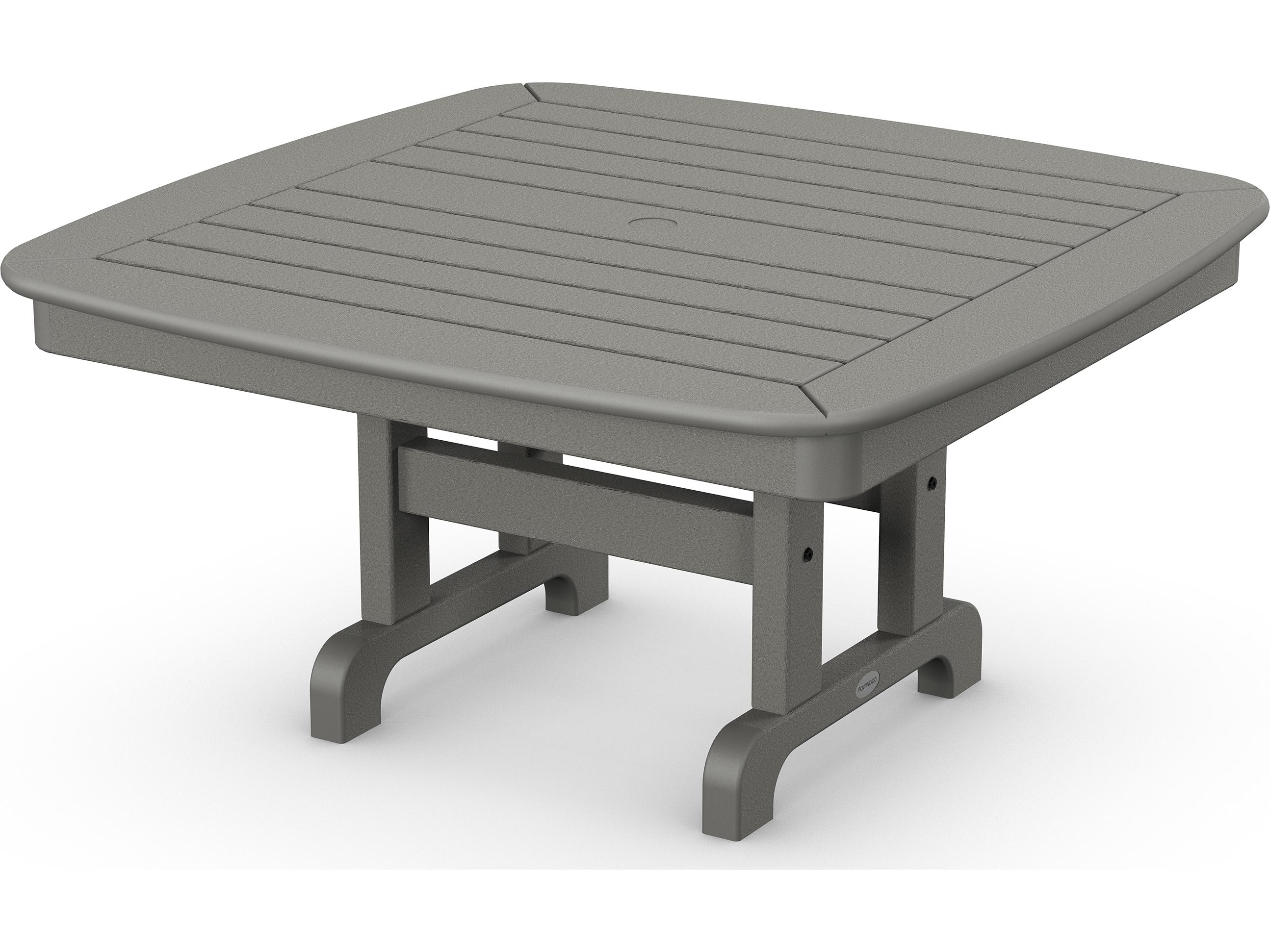 POLYWOOD® Nautical Recycled Plastic Square Outdoor Chat Table