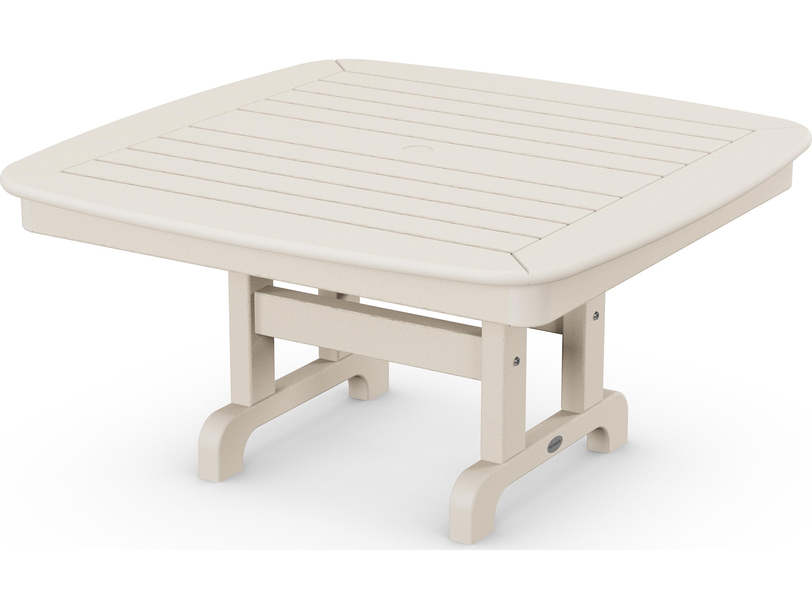 POLYWOOD® Nautical Recycled Plastic Square Outdoor Chat Table
