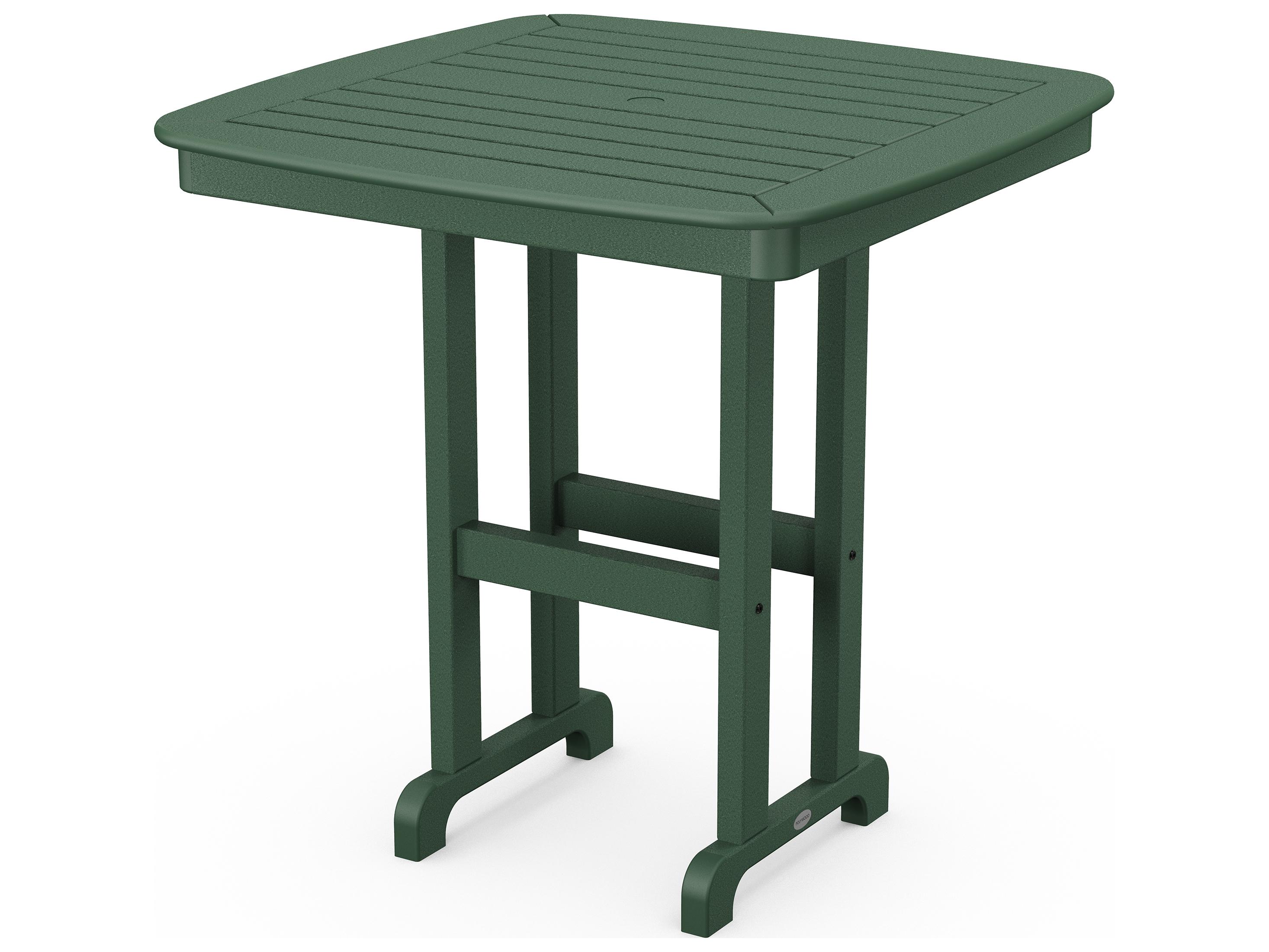 POLYWOOD® Nautical Recycled Plastic Square Outdoor Counter Table