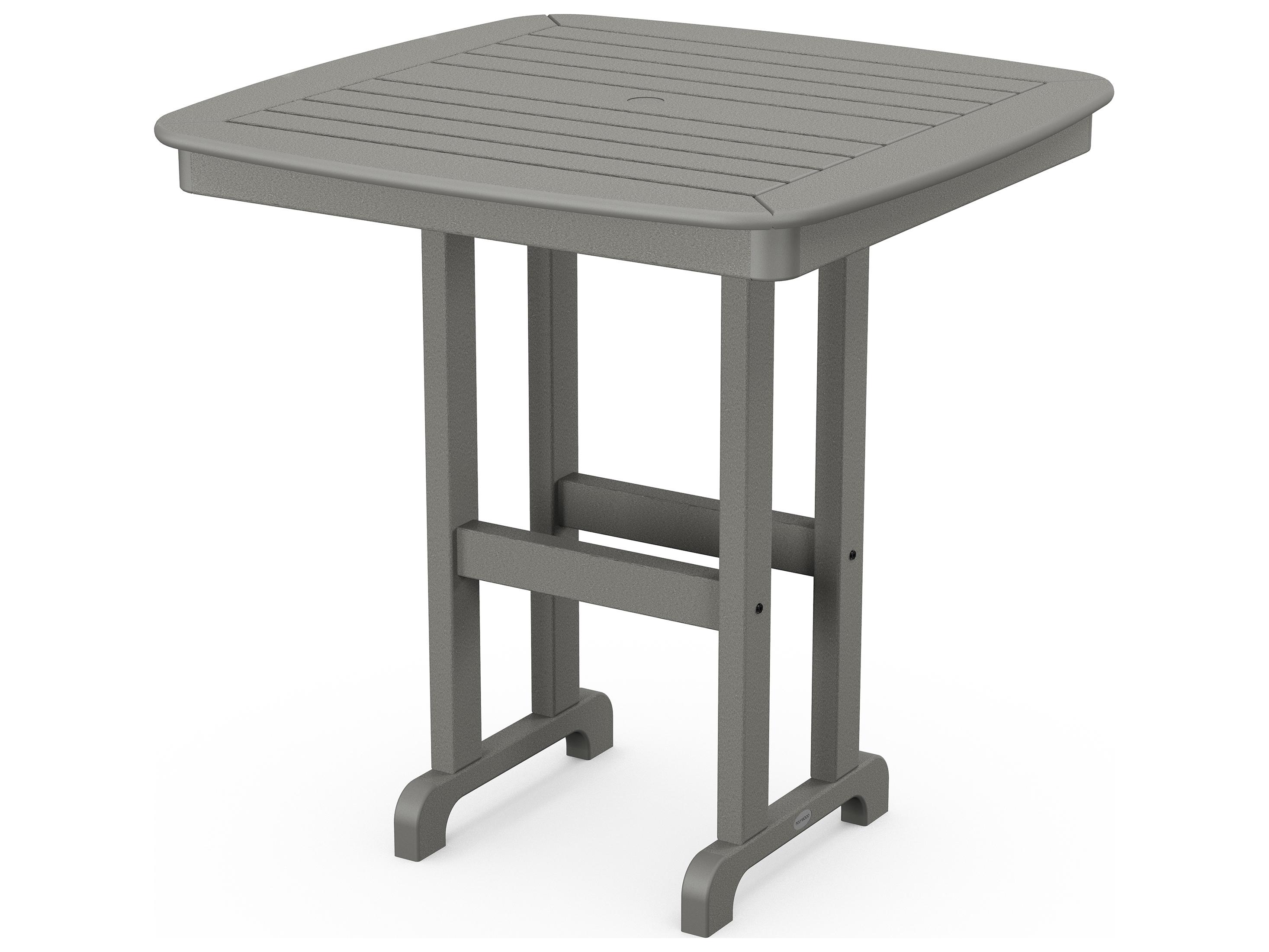 POLYWOOD® Nautical Recycled Plastic Square Outdoor Counter Table