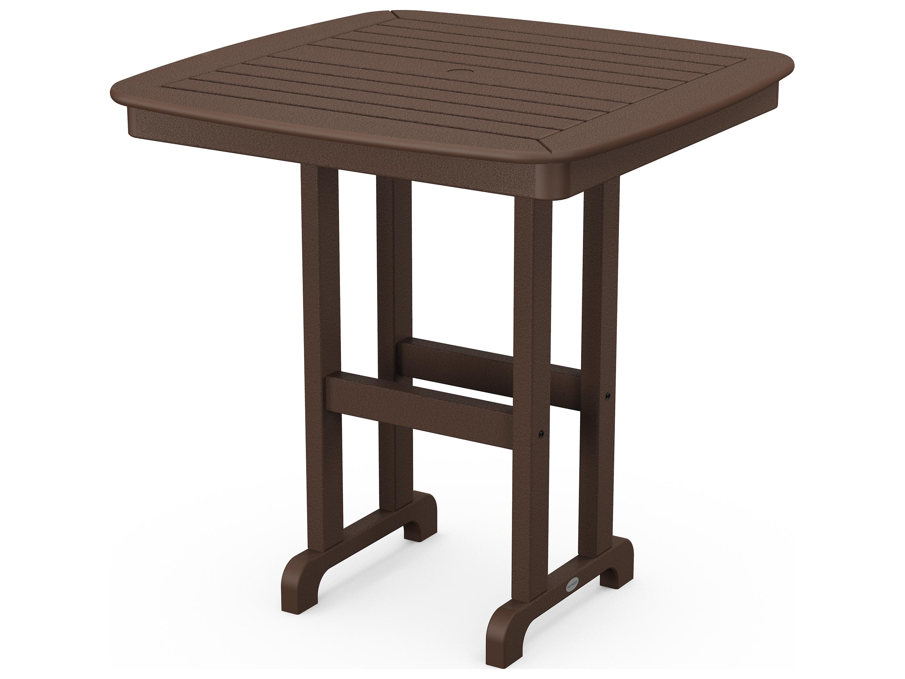 POLYWOOD® Nautical Recycled Plastic Square Outdoor Counter Table