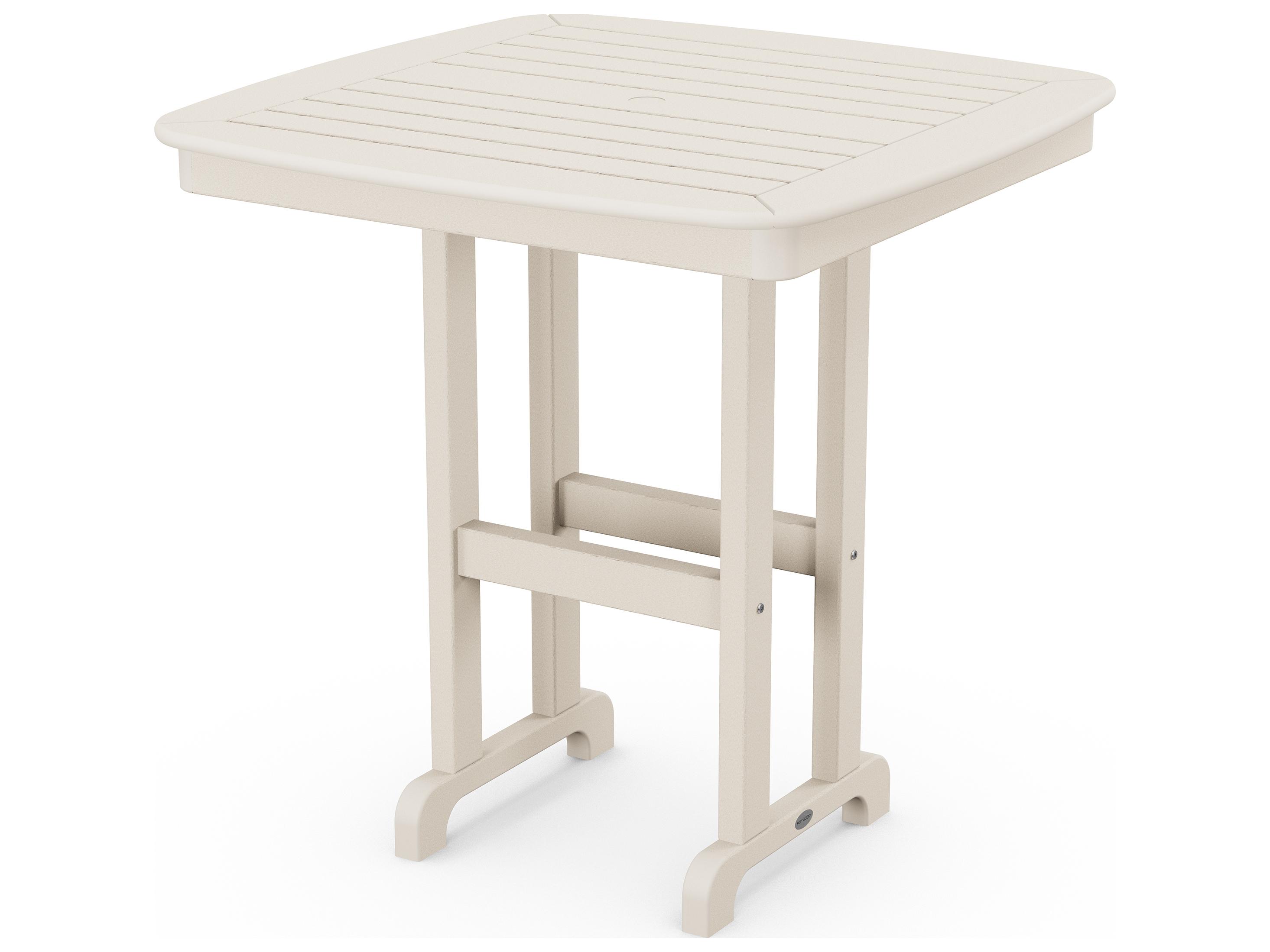 POLYWOOD® Nautical Recycled Plastic Square Outdoor Counter Table