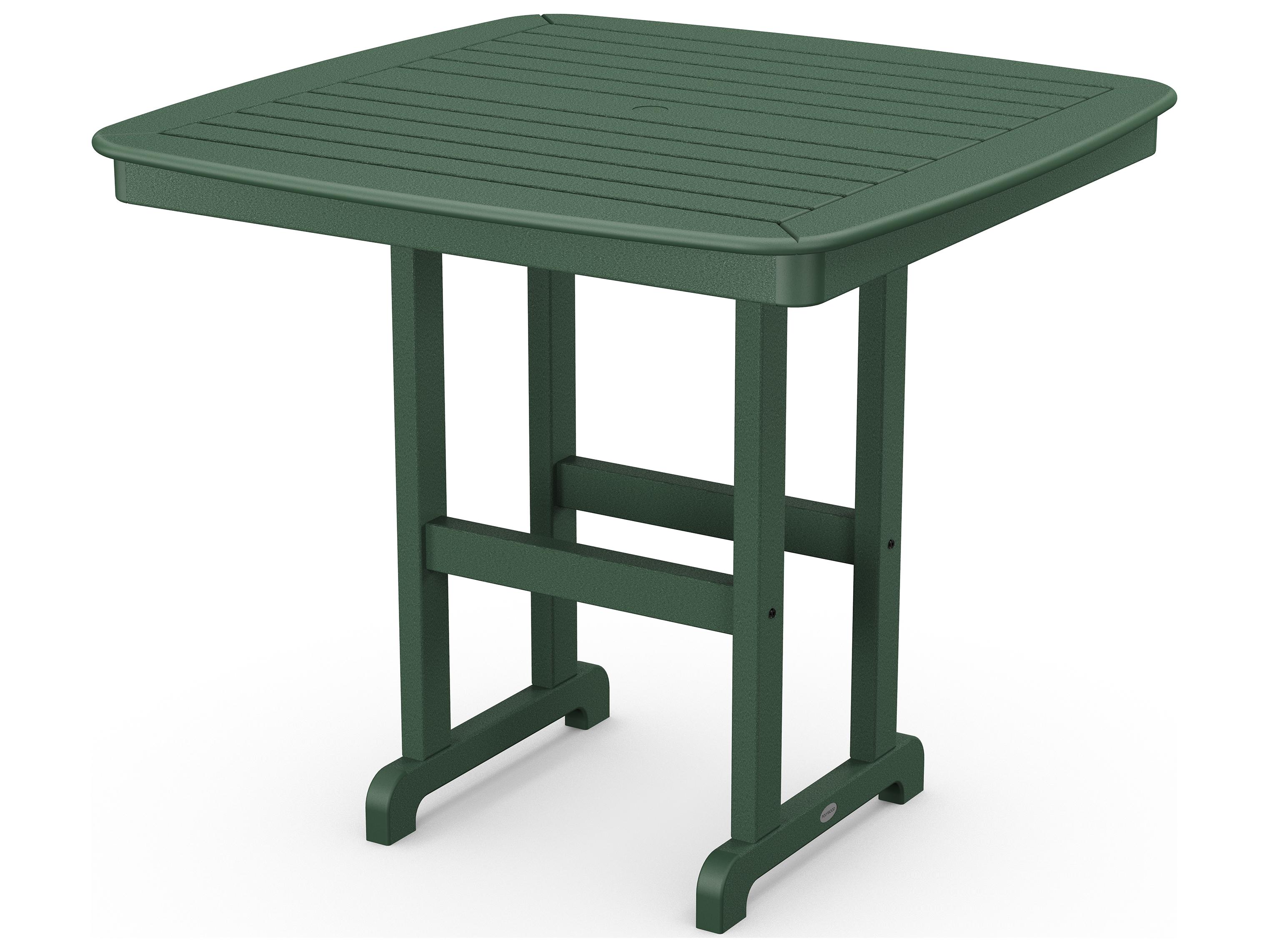 POLYWOOD® Nautical Recycled Plastic Square Patio Counter Table