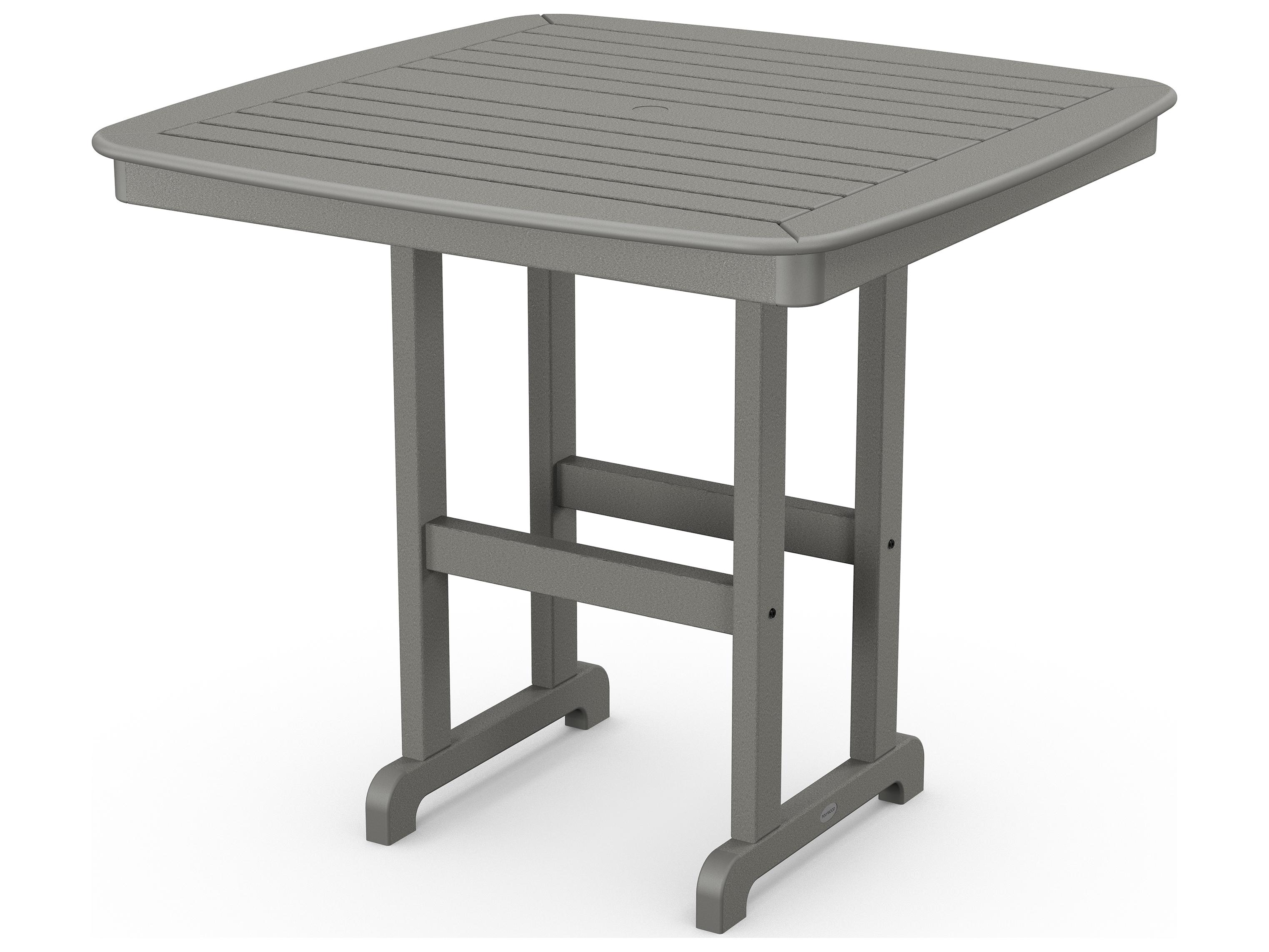 POLYWOOD® Nautical Recycled Plastic Square Patio Counter Table