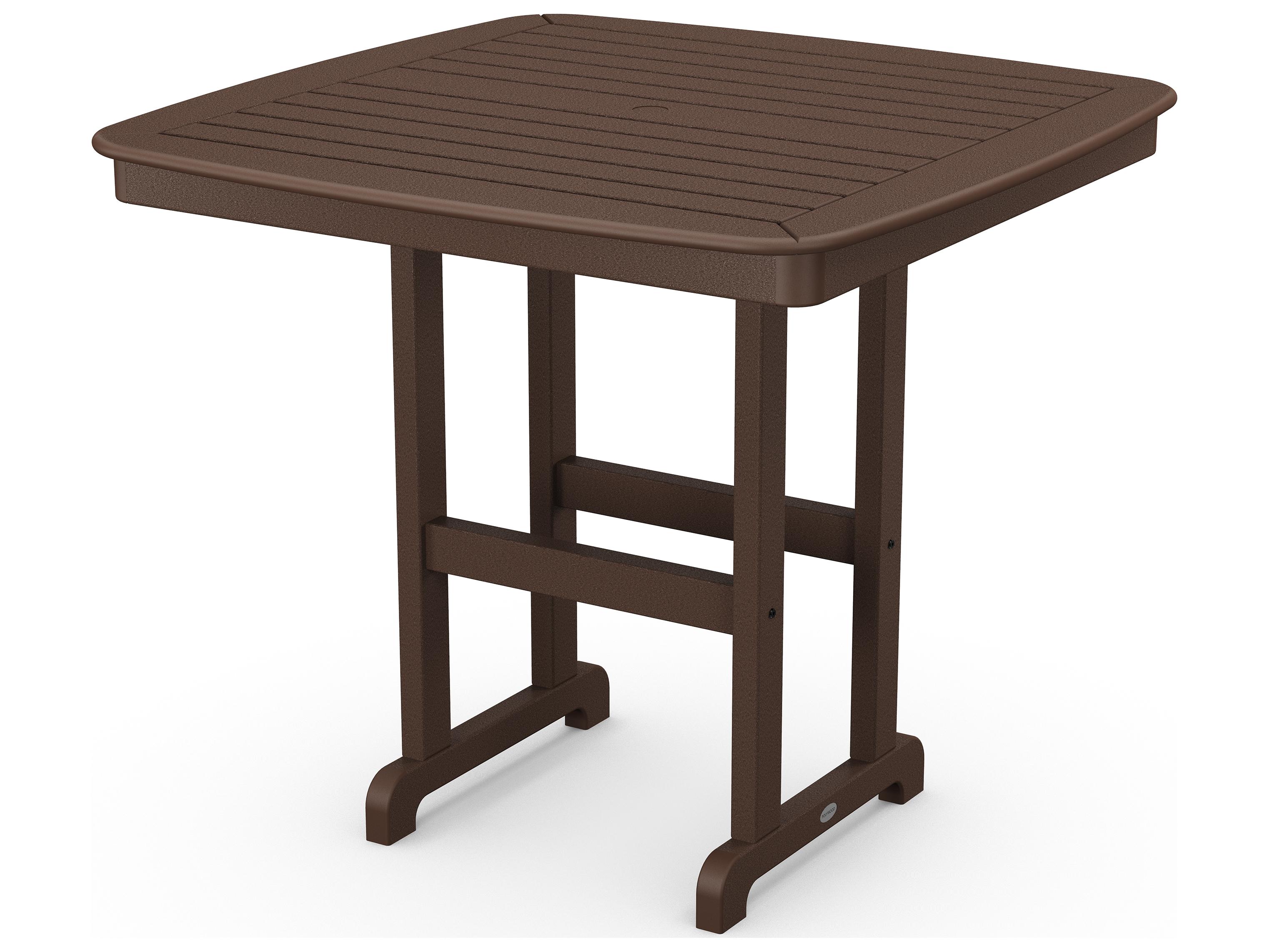 POLYWOOD® Nautical Recycled Plastic Square Patio Counter Table