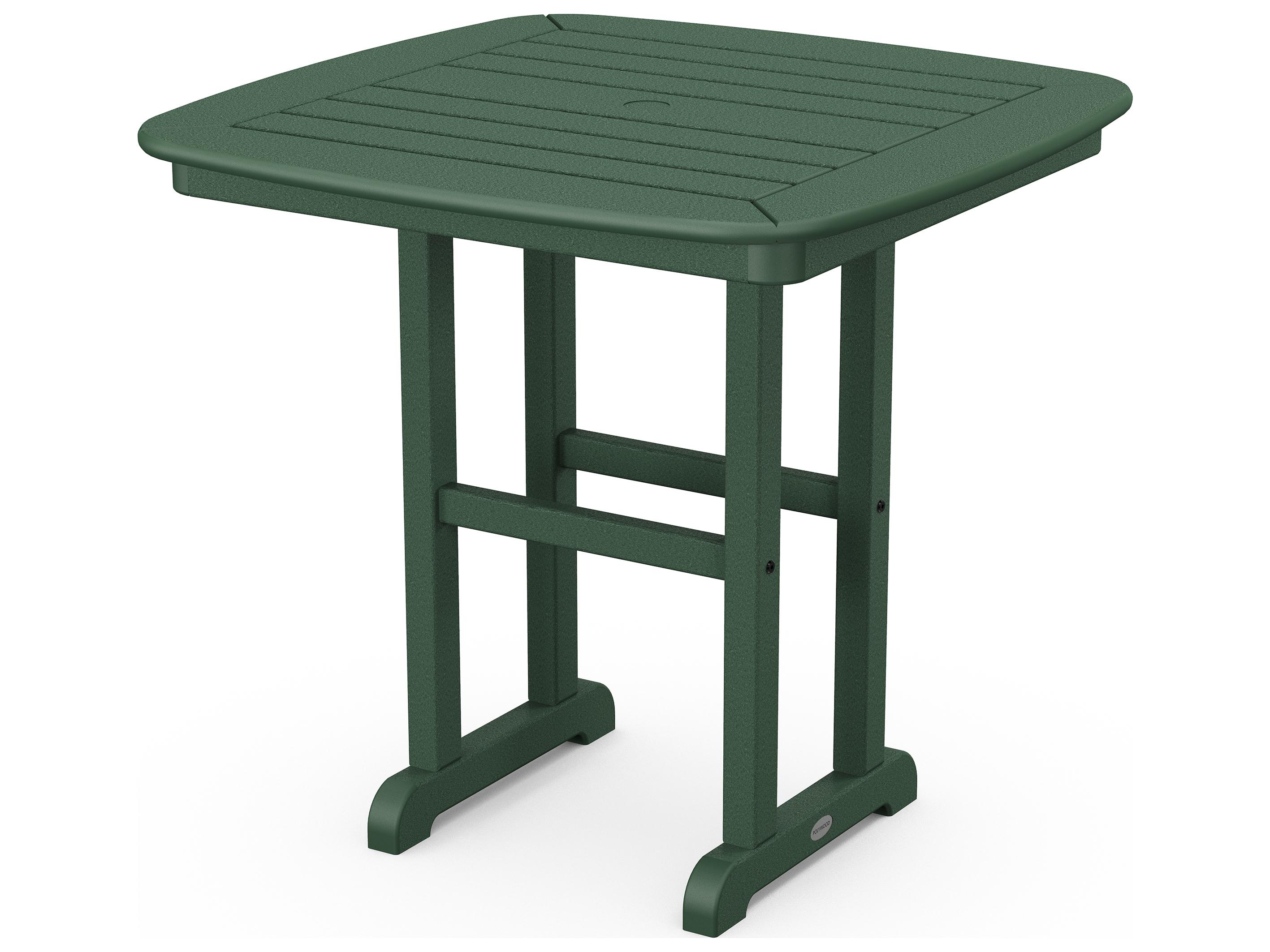 POLYWOOD® Nautical Recycled Plastic Square Outdoor Patio Dining Table