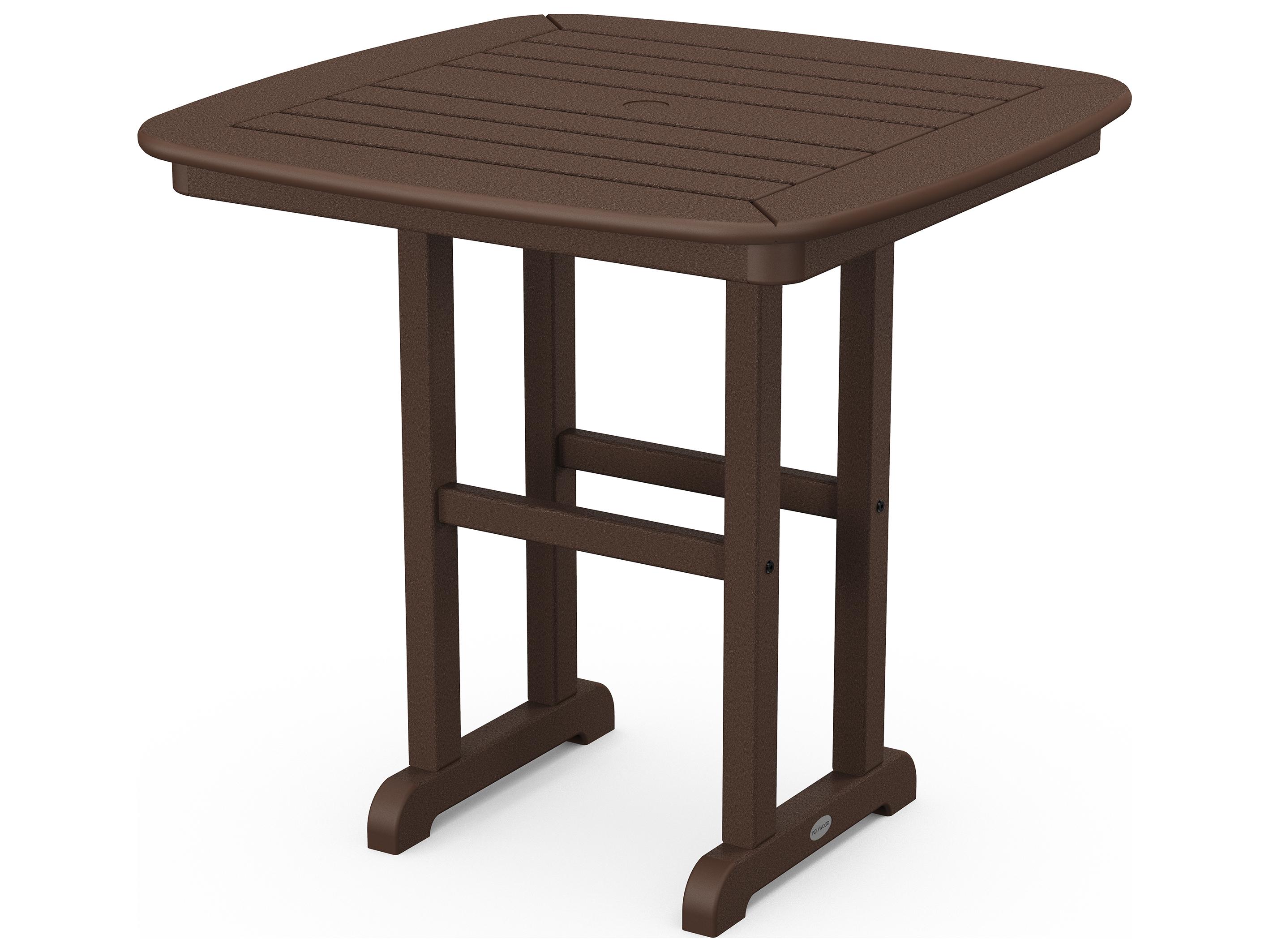 POLYWOOD® Nautical Recycled Plastic Square Outdoor Patio Dining Table
