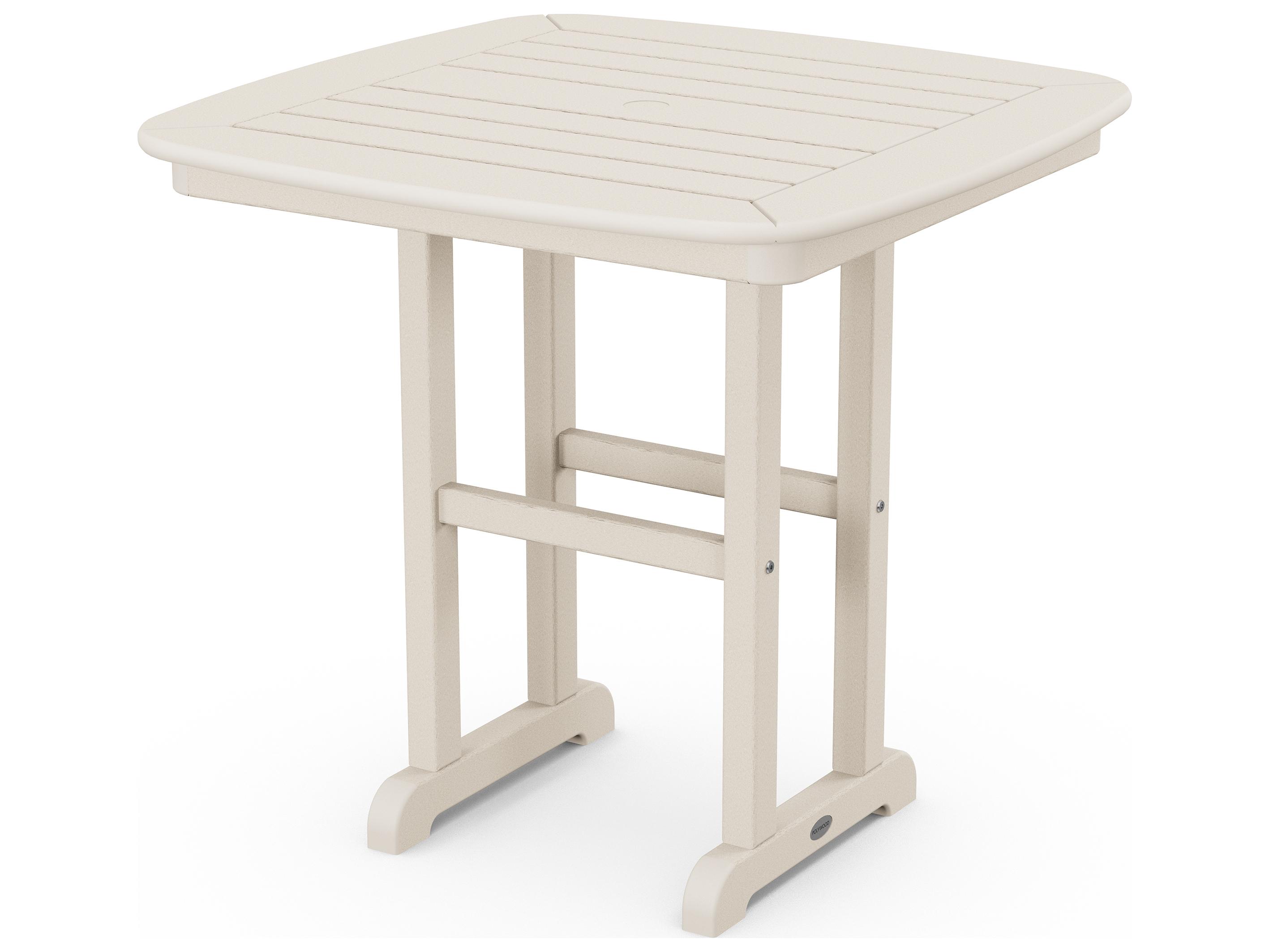 POLYWOOD® Nautical Recycled Plastic Square Outdoor Patio Dining Table