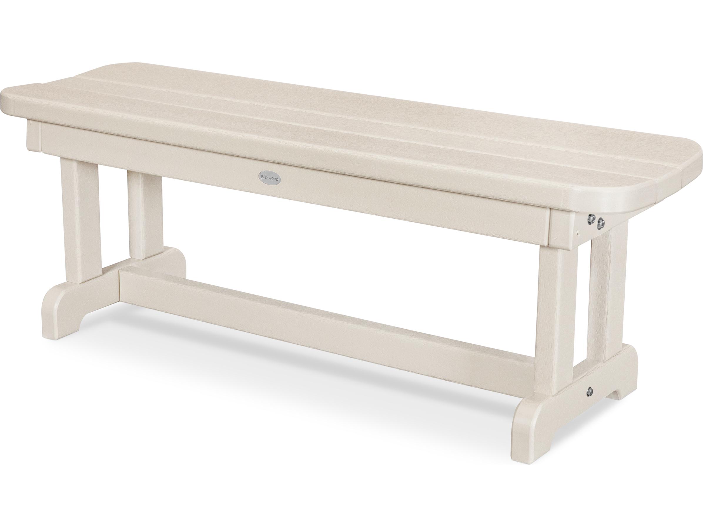 POLYWOOD® Park Recycled Plastic 48 Backless Outdoor Patio Bench