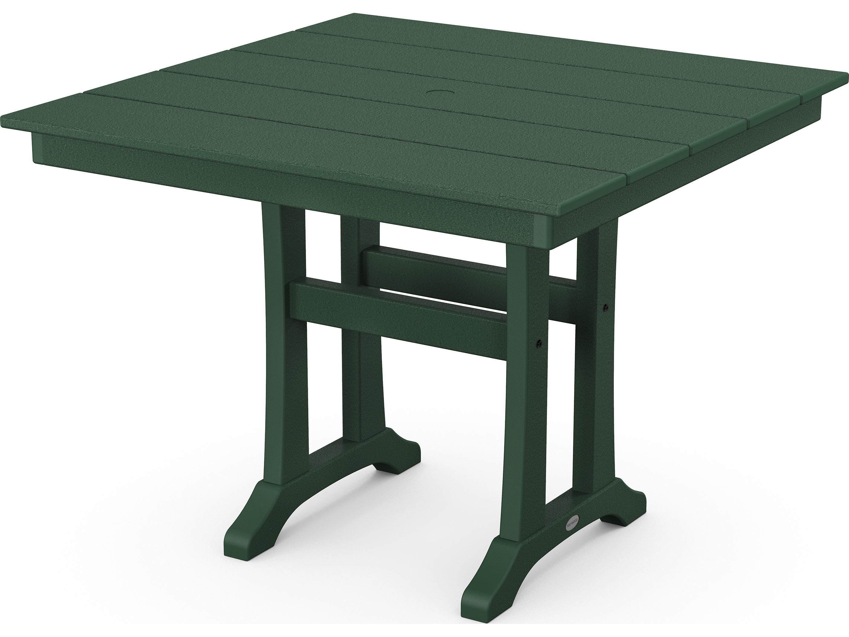 POLYWOOD® Farmhouse Recycled Plastic Square Patio Dining Table