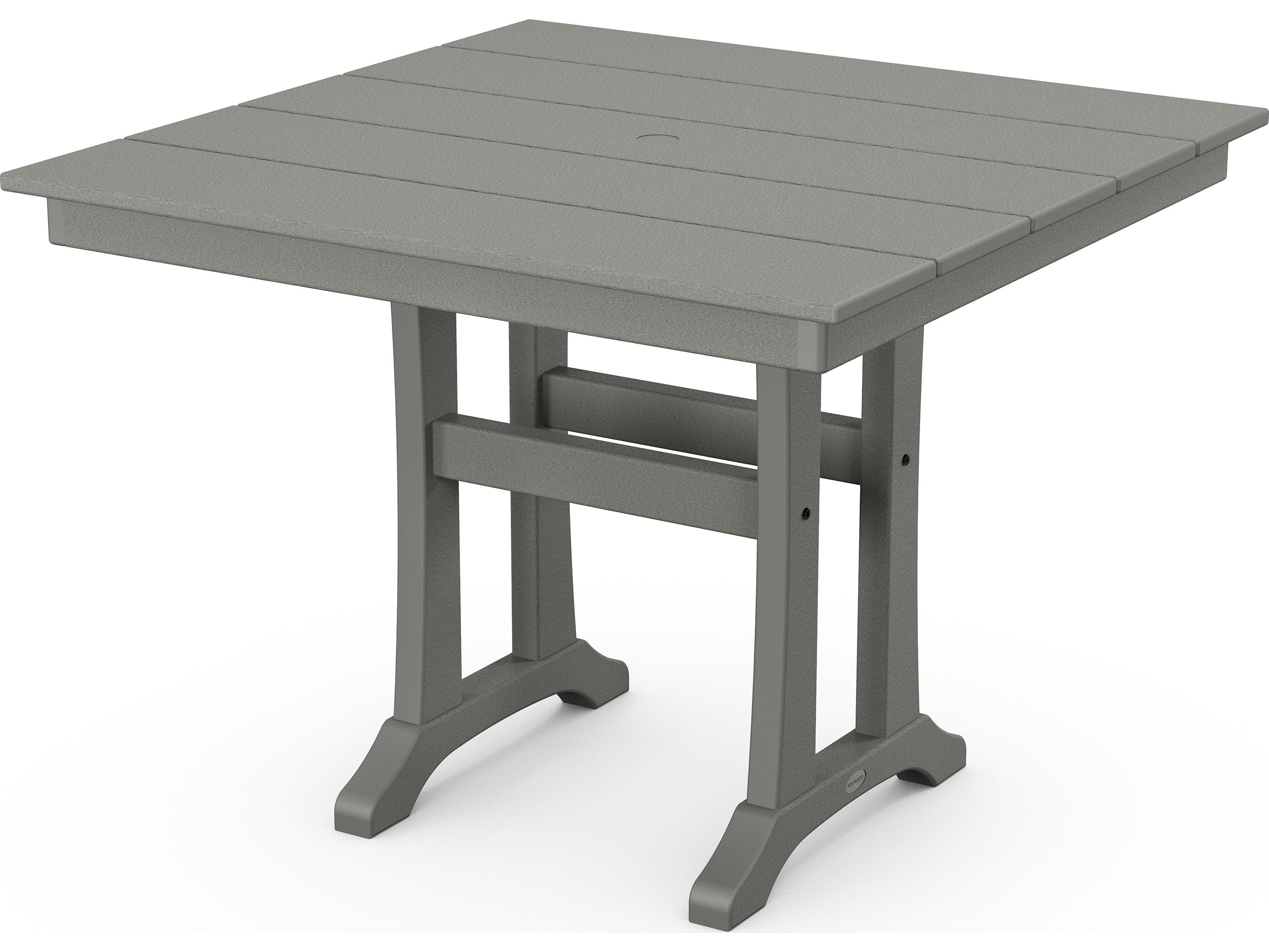 POLYWOOD® Farmhouse Recycled Plastic Square Patio Dining Table