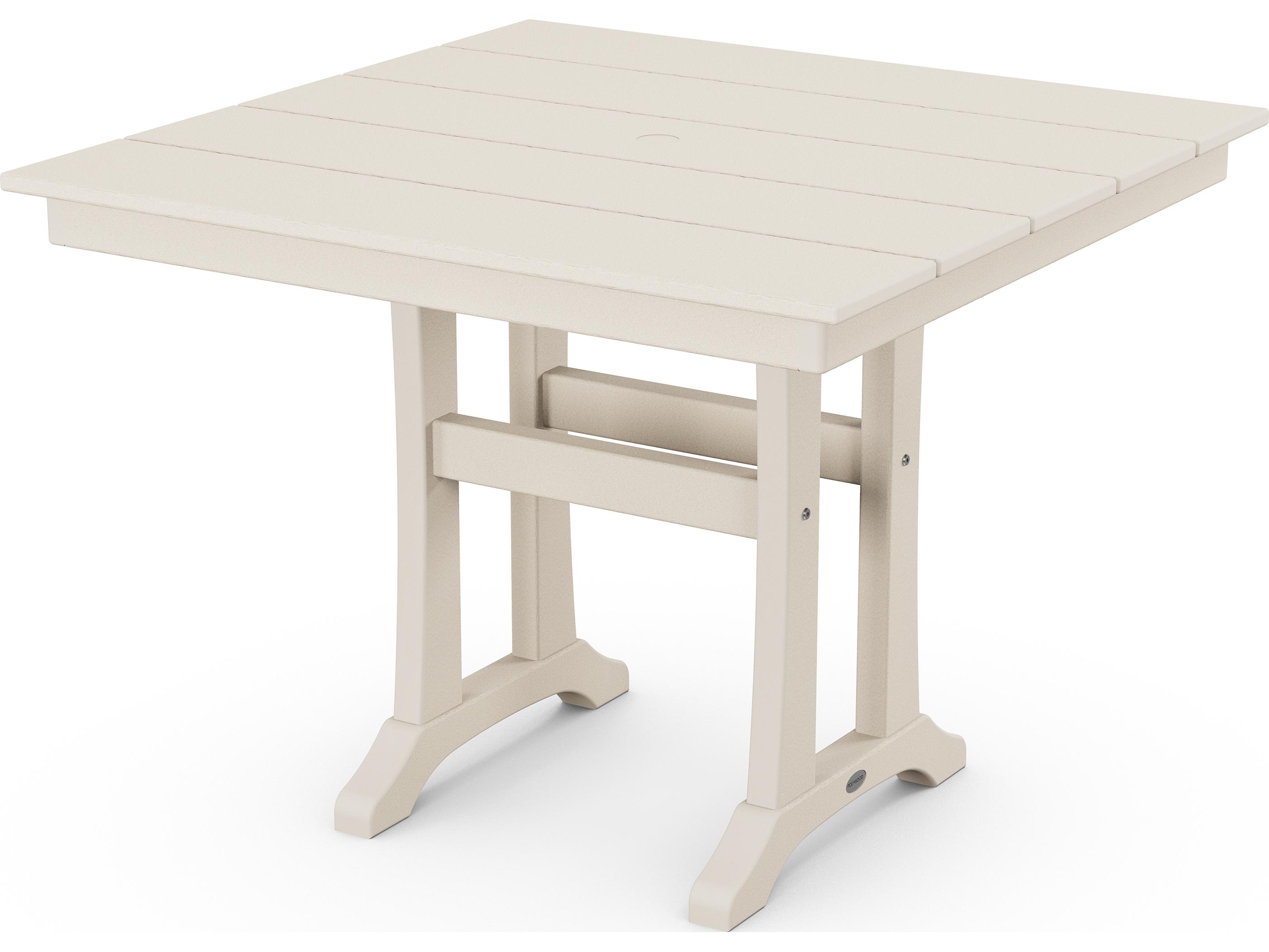 POLYWOOD® Farmhouse Recycled Plastic Square Patio Dining Table