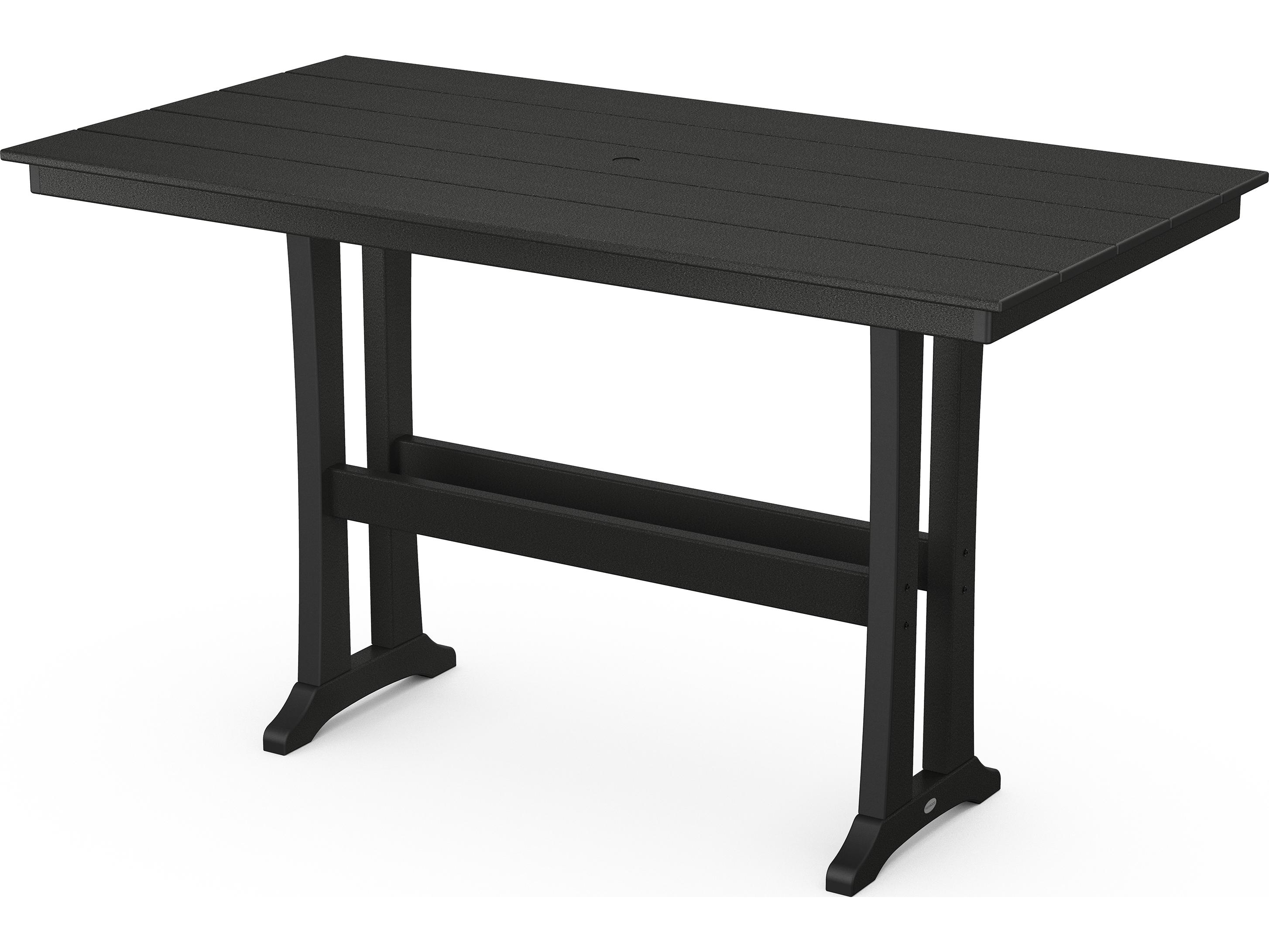 POLYWOOD® Farmhouse Recycled Plastic Rectangular Outdoor Bar Table