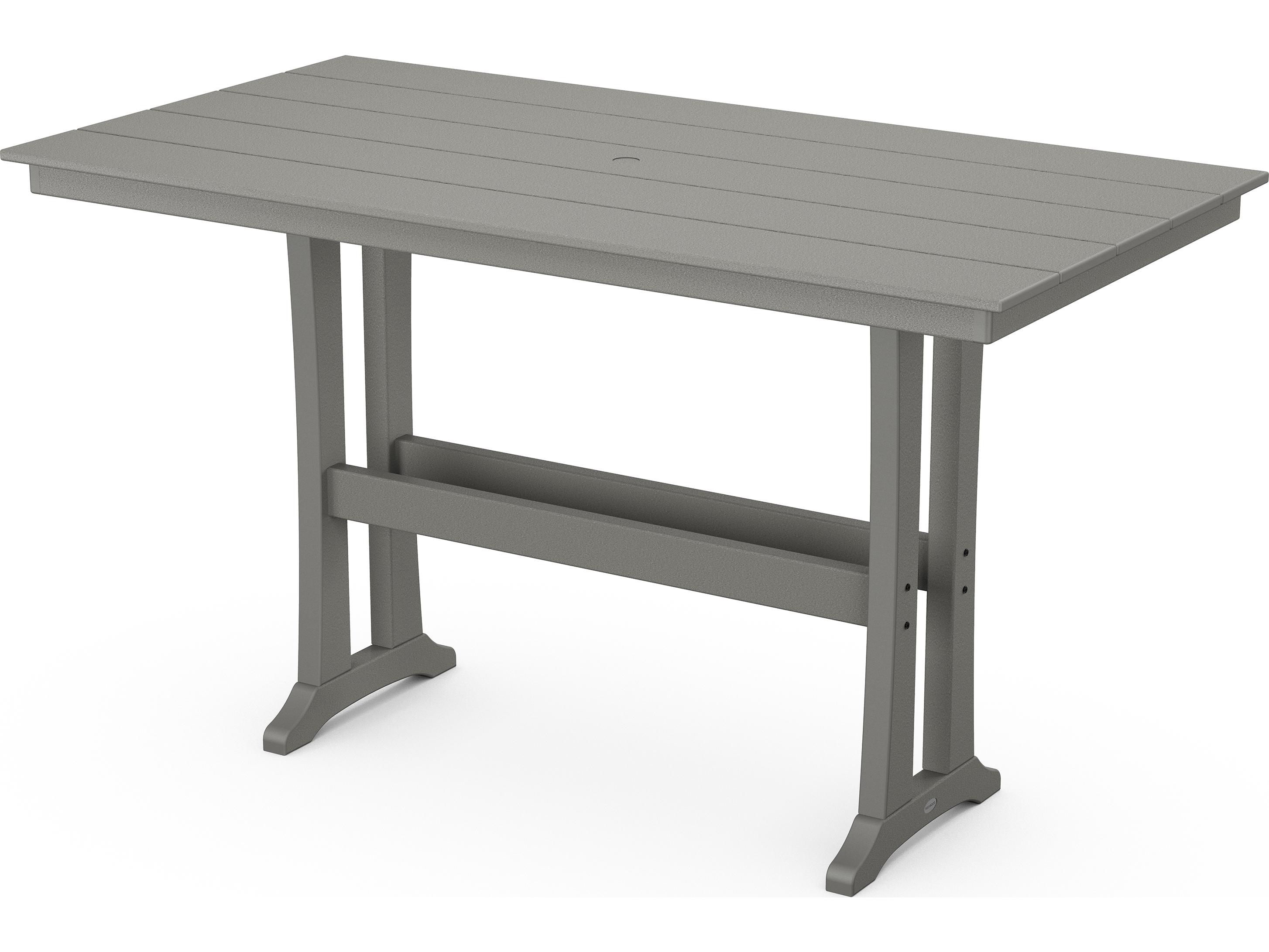 POLYWOOD® Farmhouse Recycled Plastic Rectangular Outdoor Bar Table