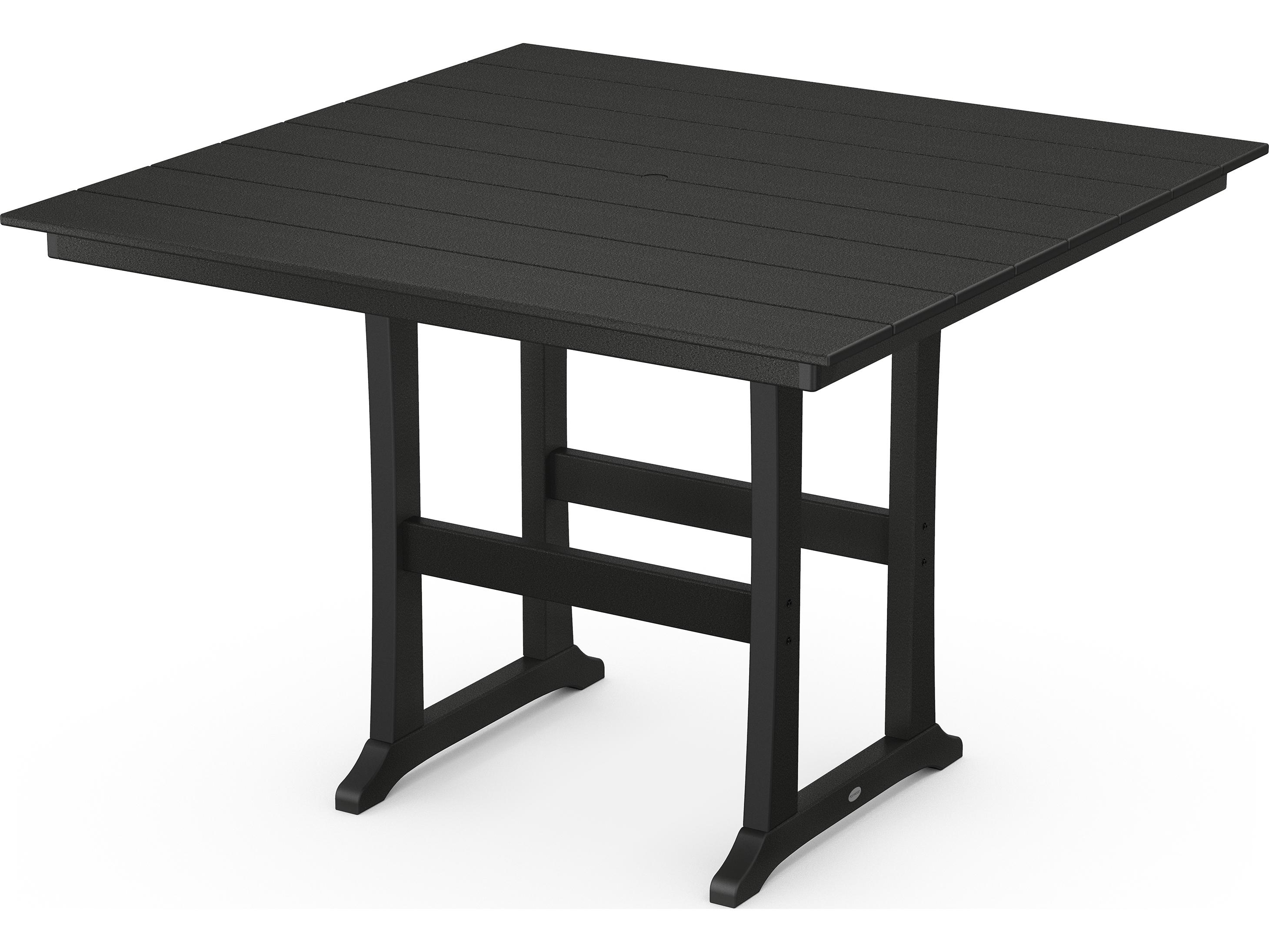 POLYWOOD® Farmhouse Recycled Plastic Square Patio Bar Table