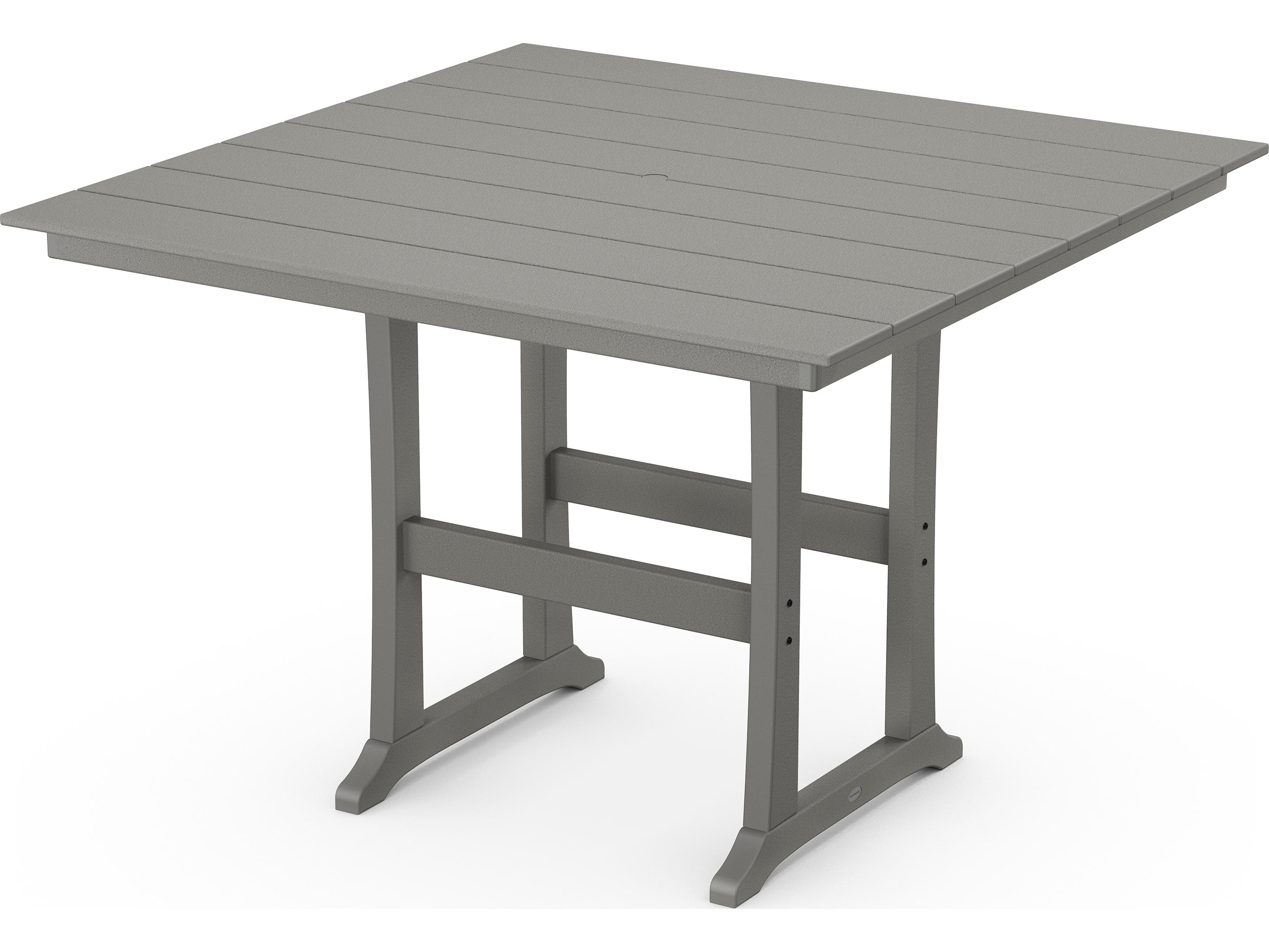 POLYWOOD® Farmhouse Recycled Plastic Square Patio Bar Table