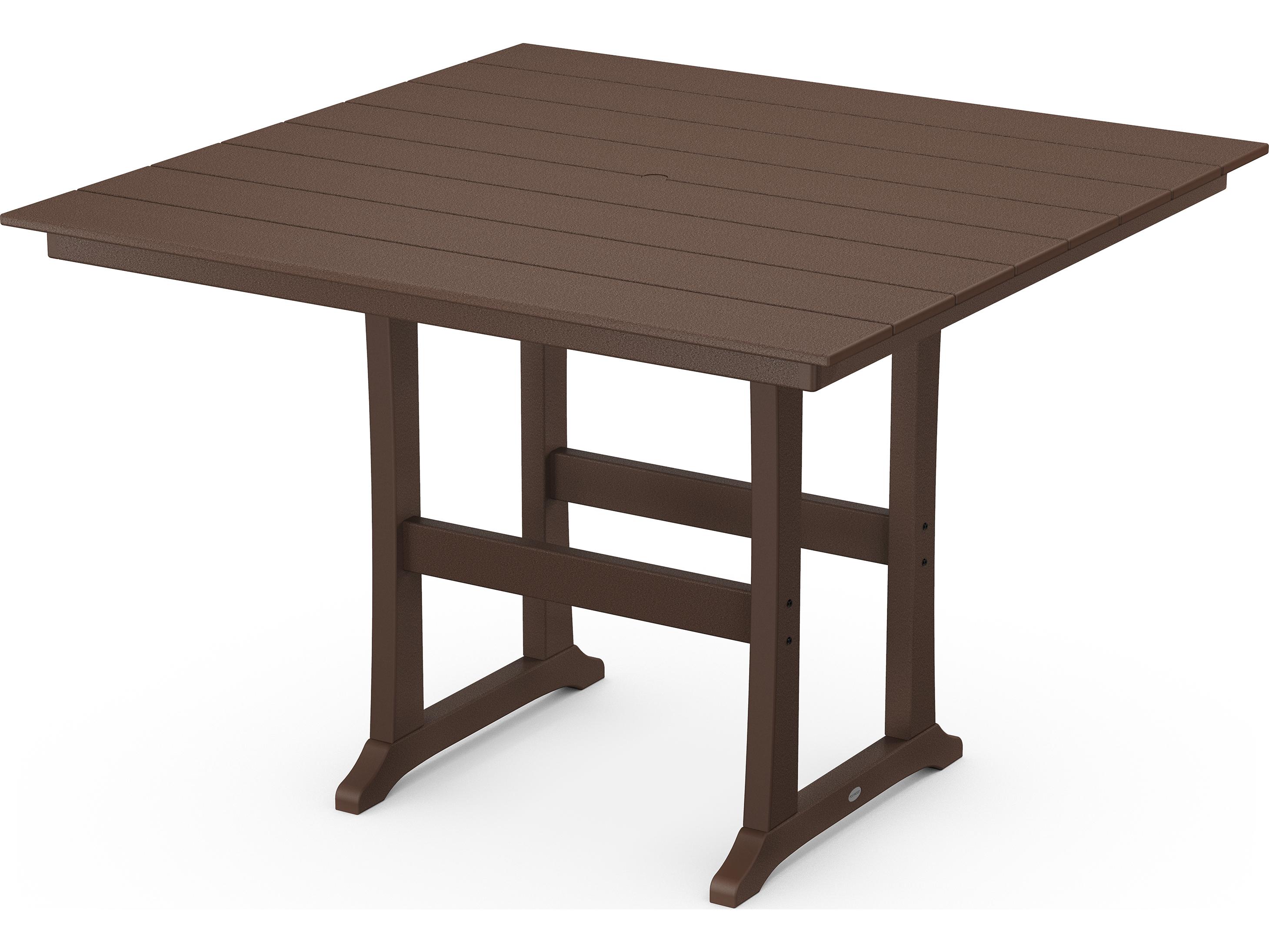 POLYWOOD® Farmhouse Recycled Plastic Square Patio Bar Table