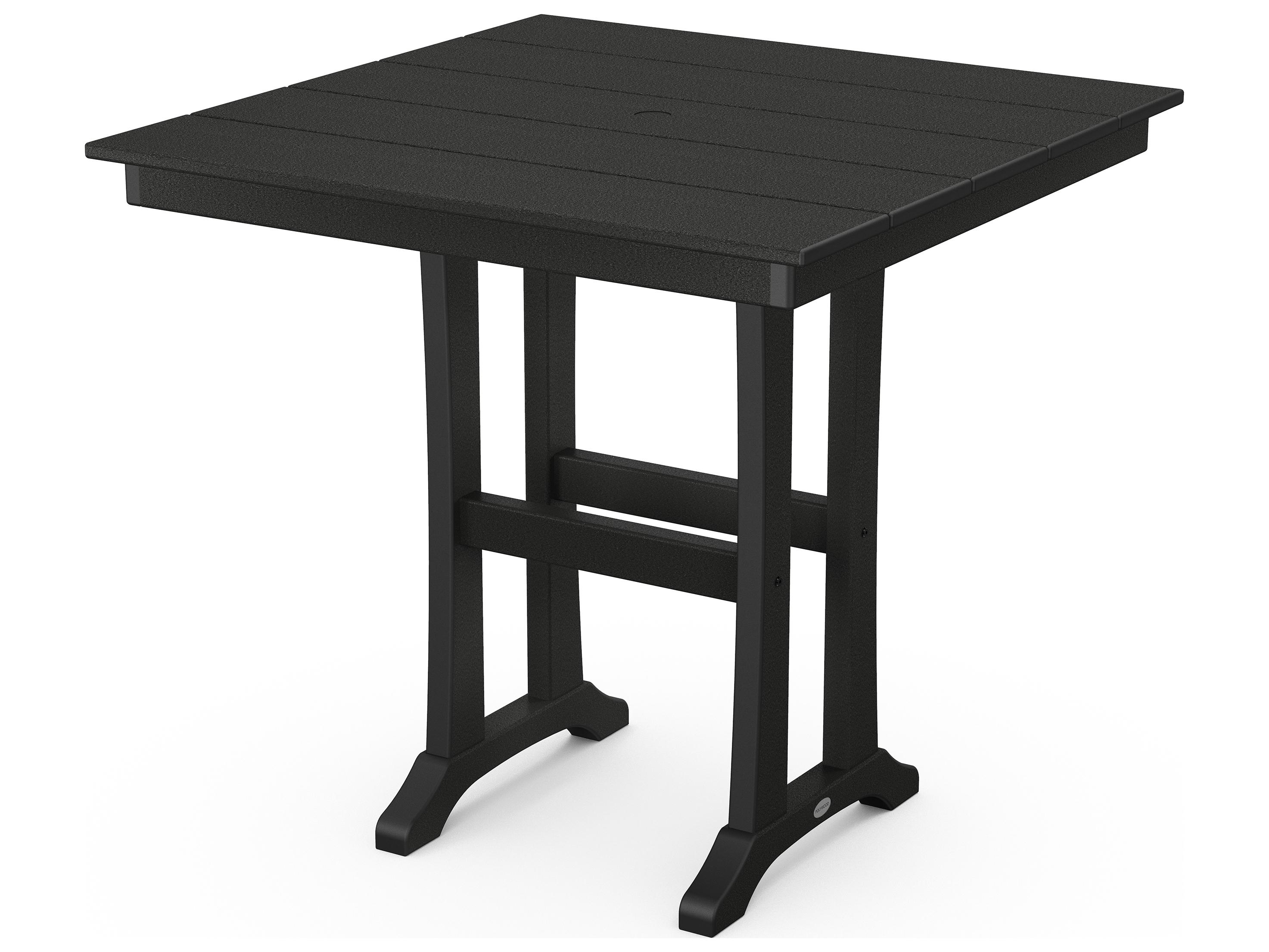 POLYWOOD® Farmhouse Recycled Plastic Square Outdoor Counter Table