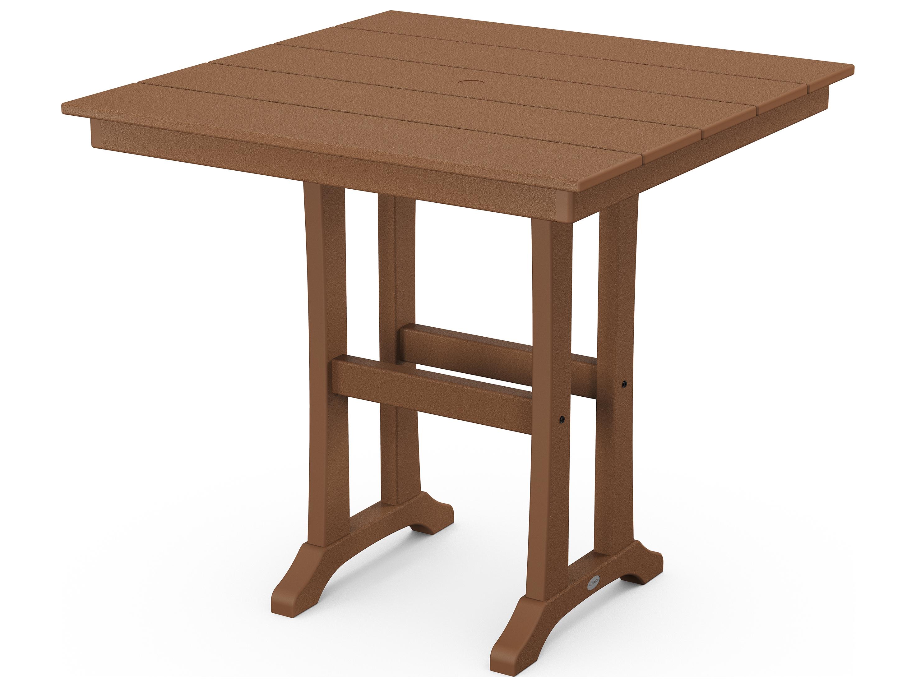 POLYWOOD® Farmhouse Recycled Plastic Square Outdoor Counter Table