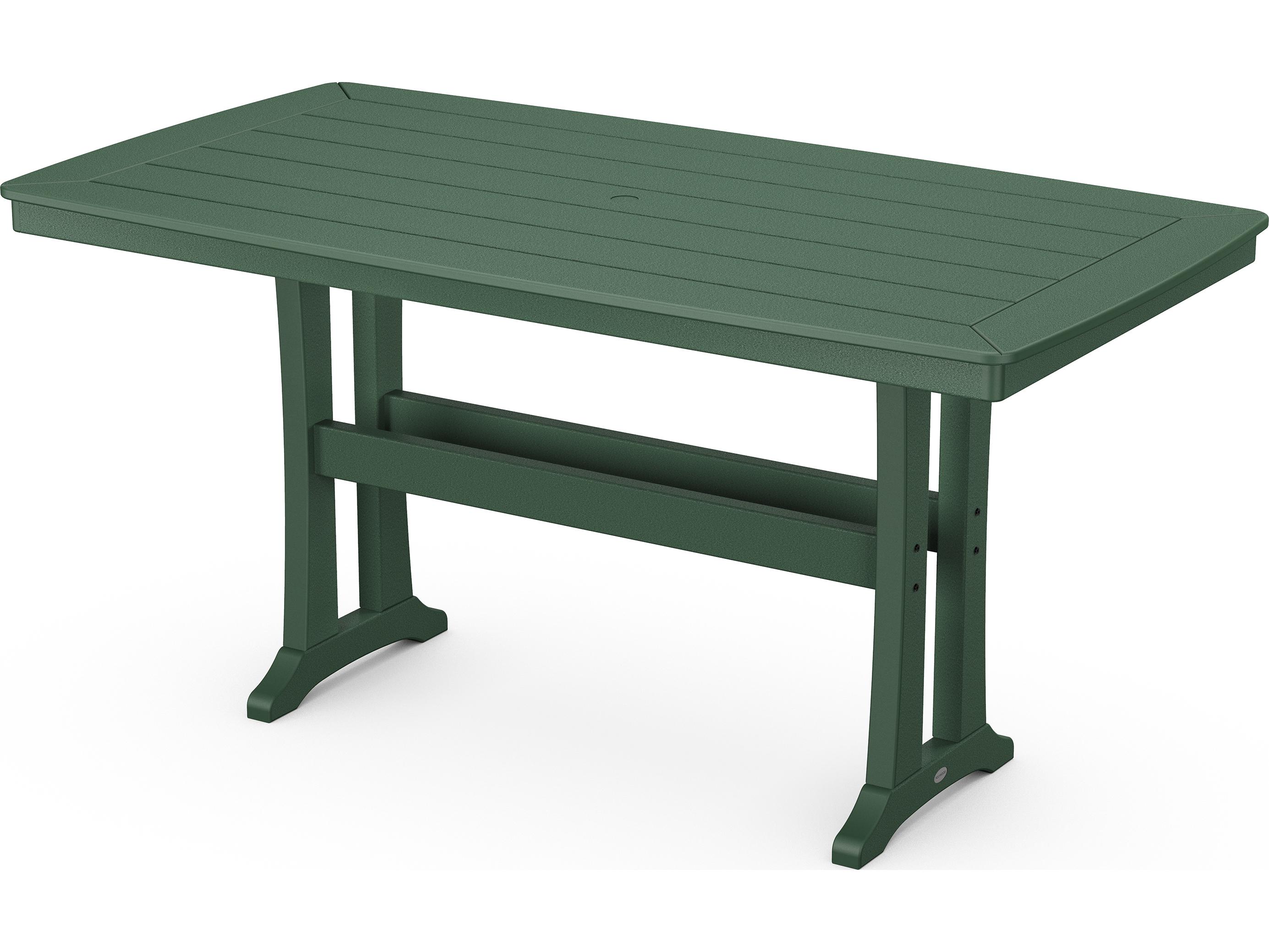 POLYWOOD® Nautical Recycled Plastic Trestle Rectangular Outdoor Counter Table