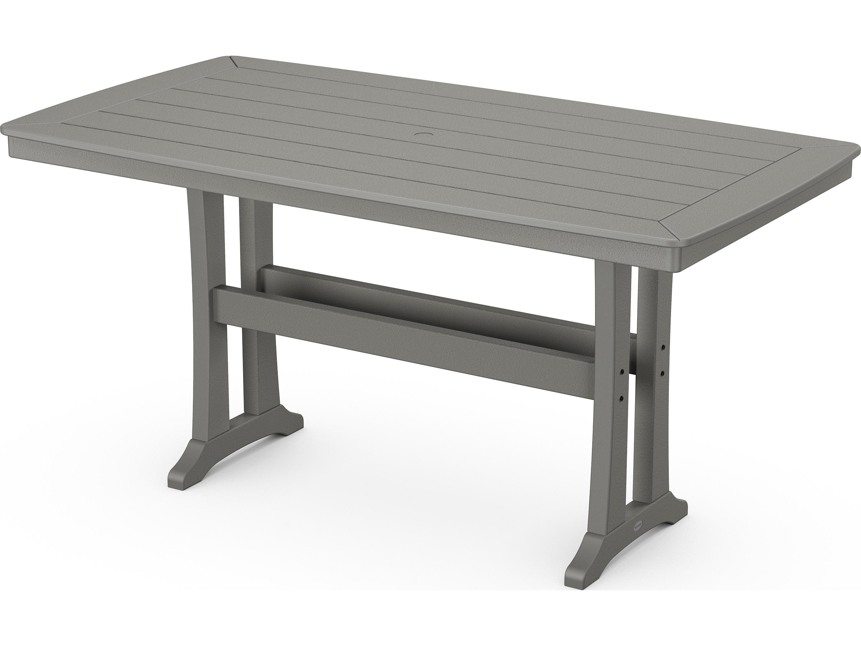 POLYWOOD® Nautical Recycled Plastic Trestle Rectangular Outdoor Counter Table